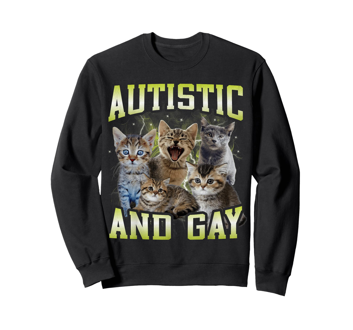 Autistic and Gay Funny Hard Cat Dank Meme Bootleg T-Shirt