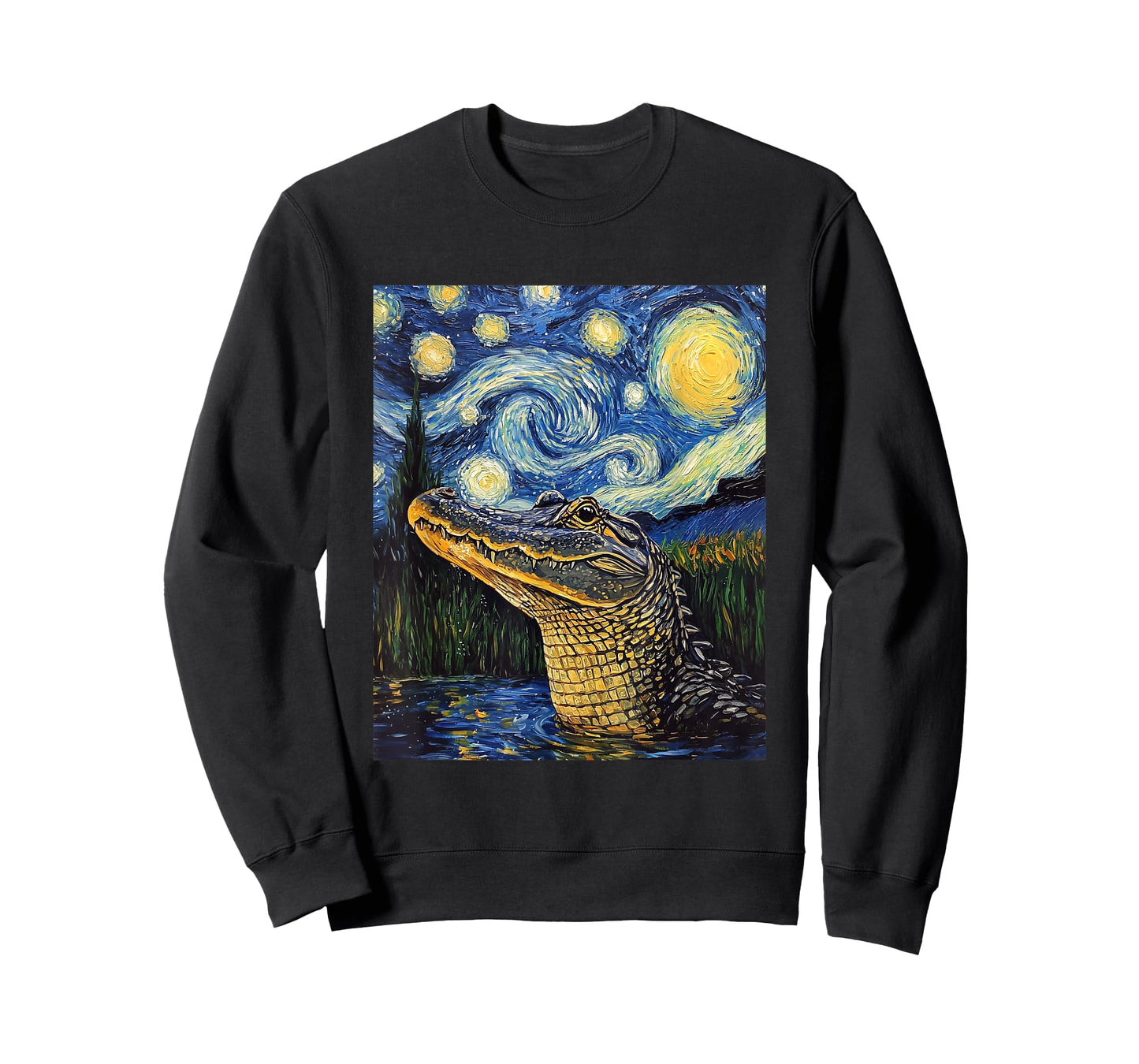 Alligator - Van Gogh Style - Starry Night T-Shirt