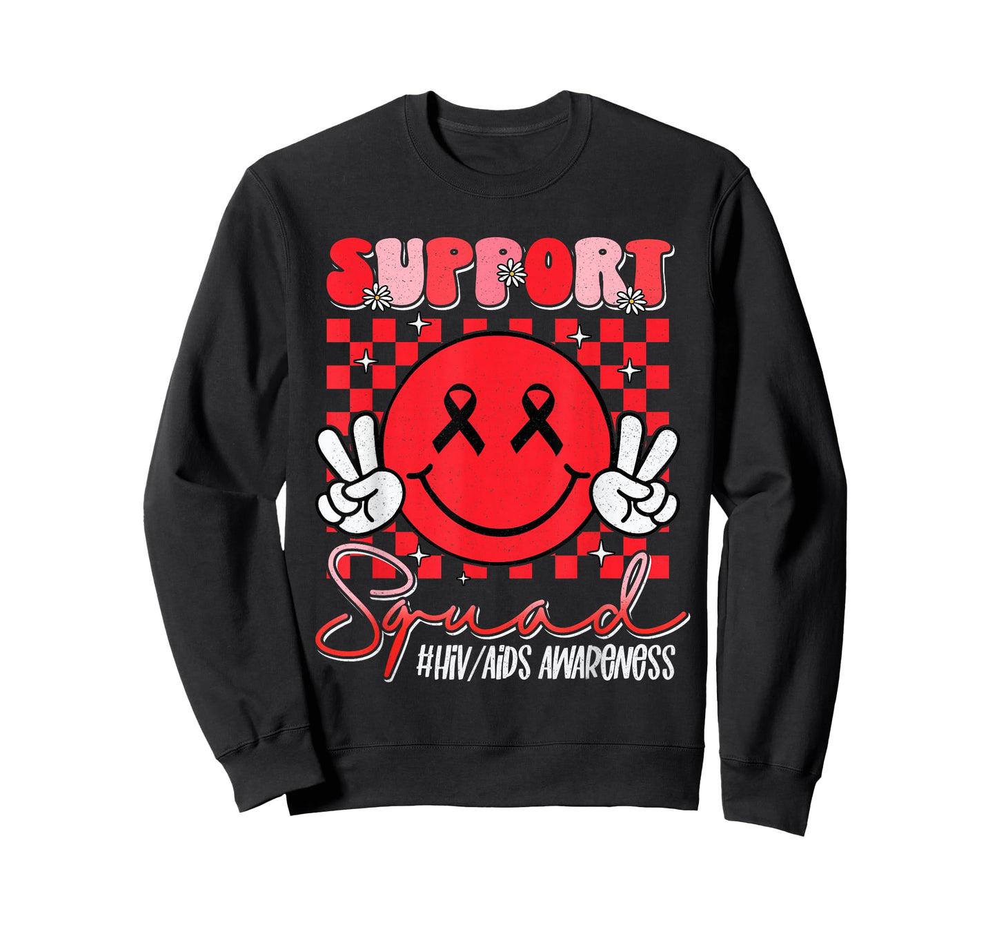 Aids Support Smile Face World Aids Day Hiv Aids Awareness T-Shirt