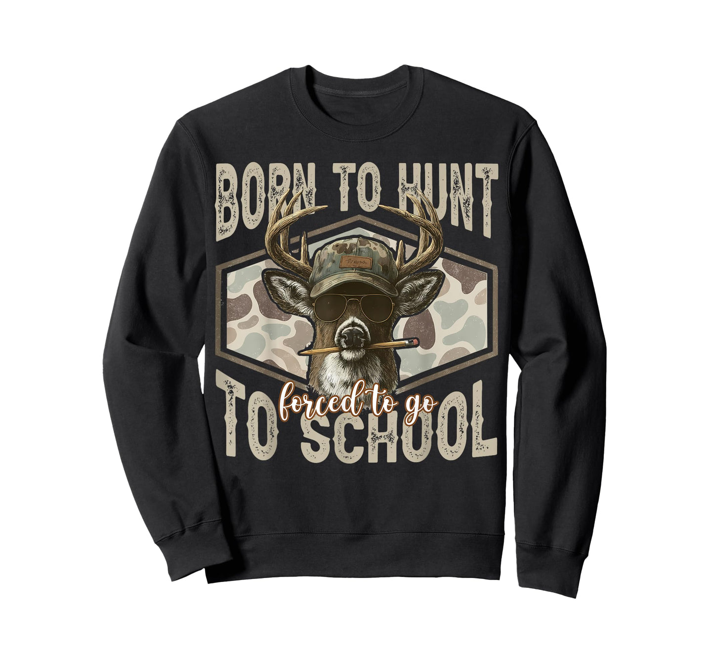 Forced to Go to School Deer Hunting Boy Camo T-Shirt