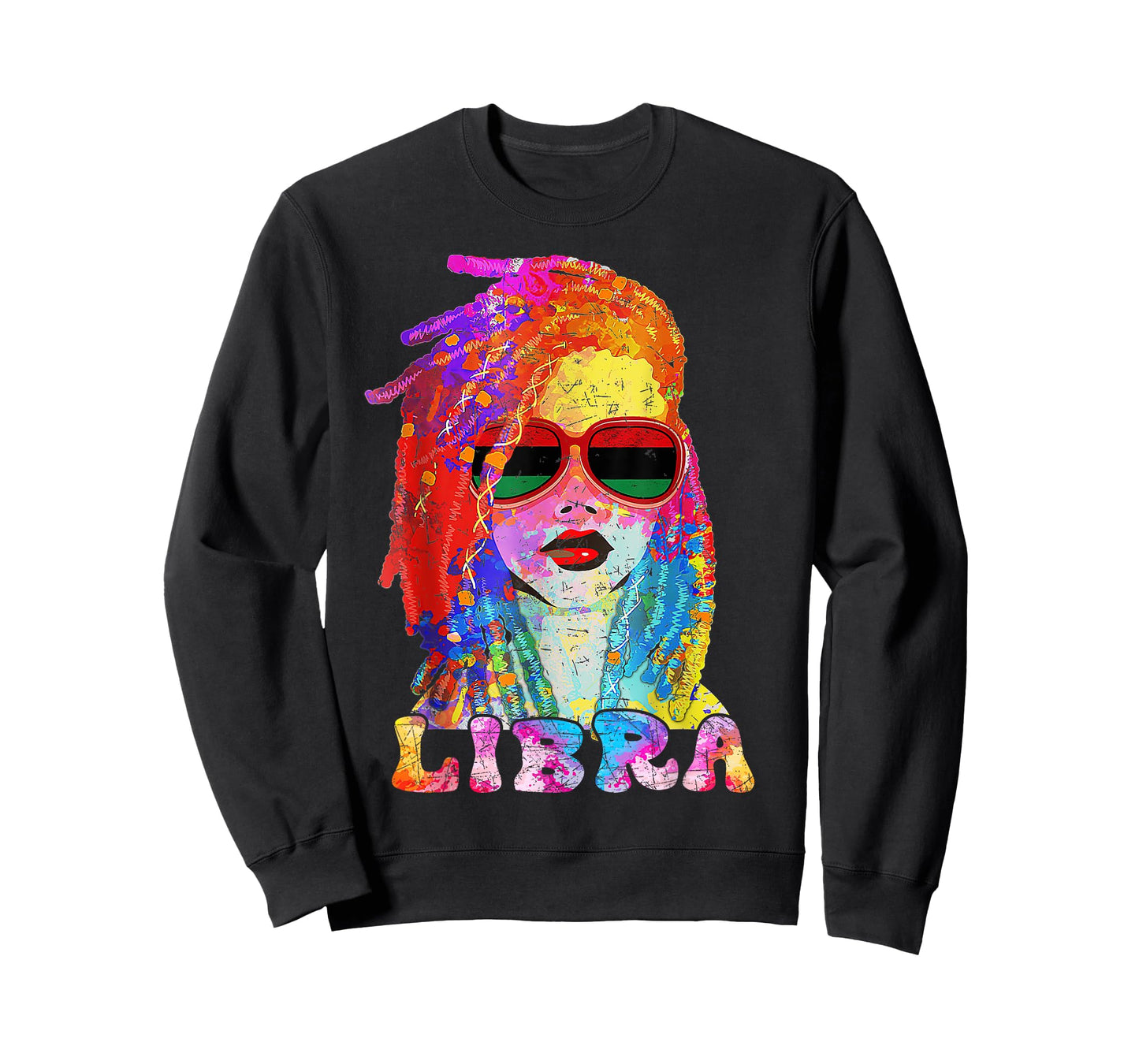 Libra Girl Loc'd Hair Art Zodiac Birthday Black Woman T-Shirt