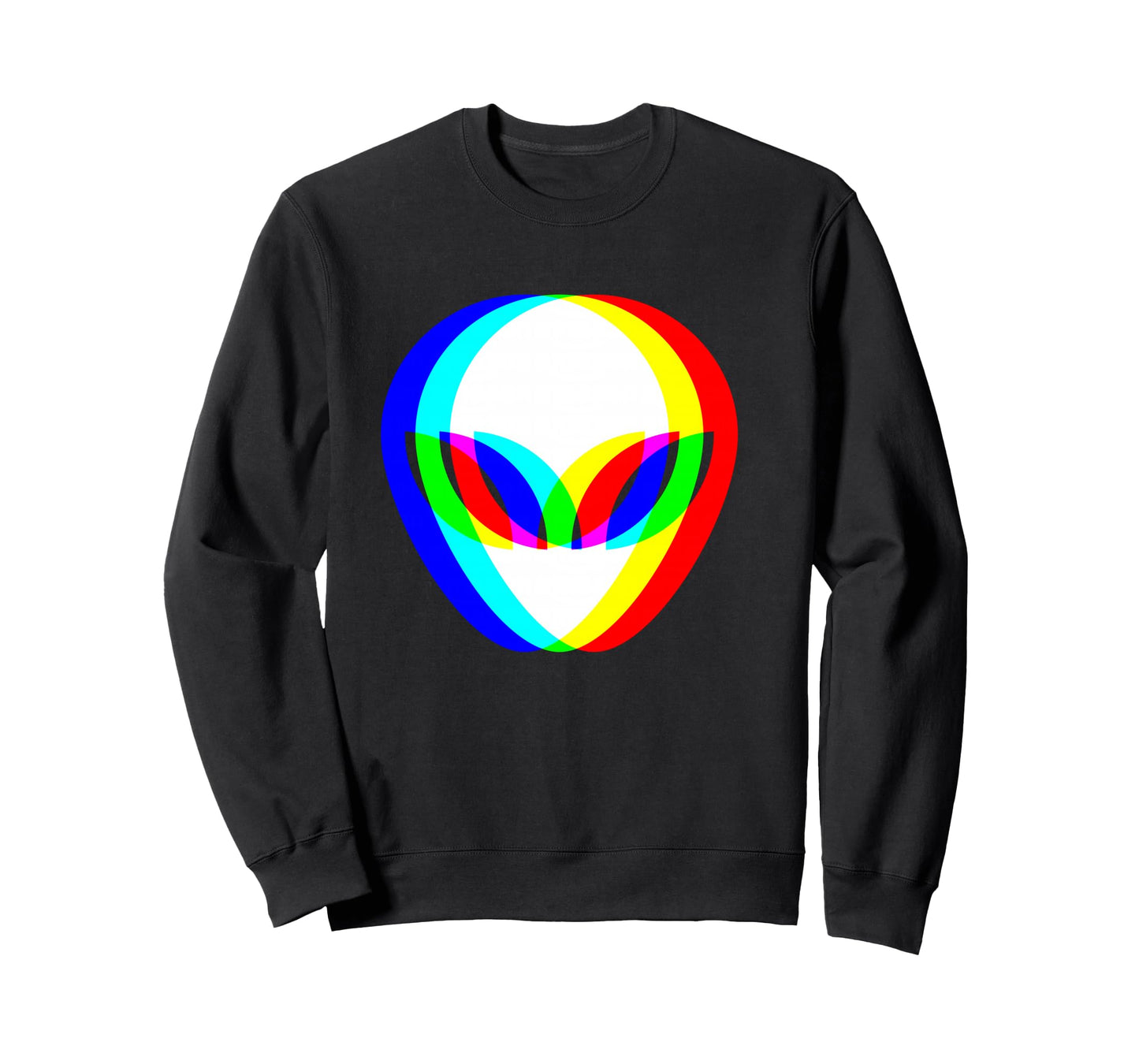 Alien Head Trippy Vaporwave Techno Rave EDM Music Festival Long Sleeve T-Shirt