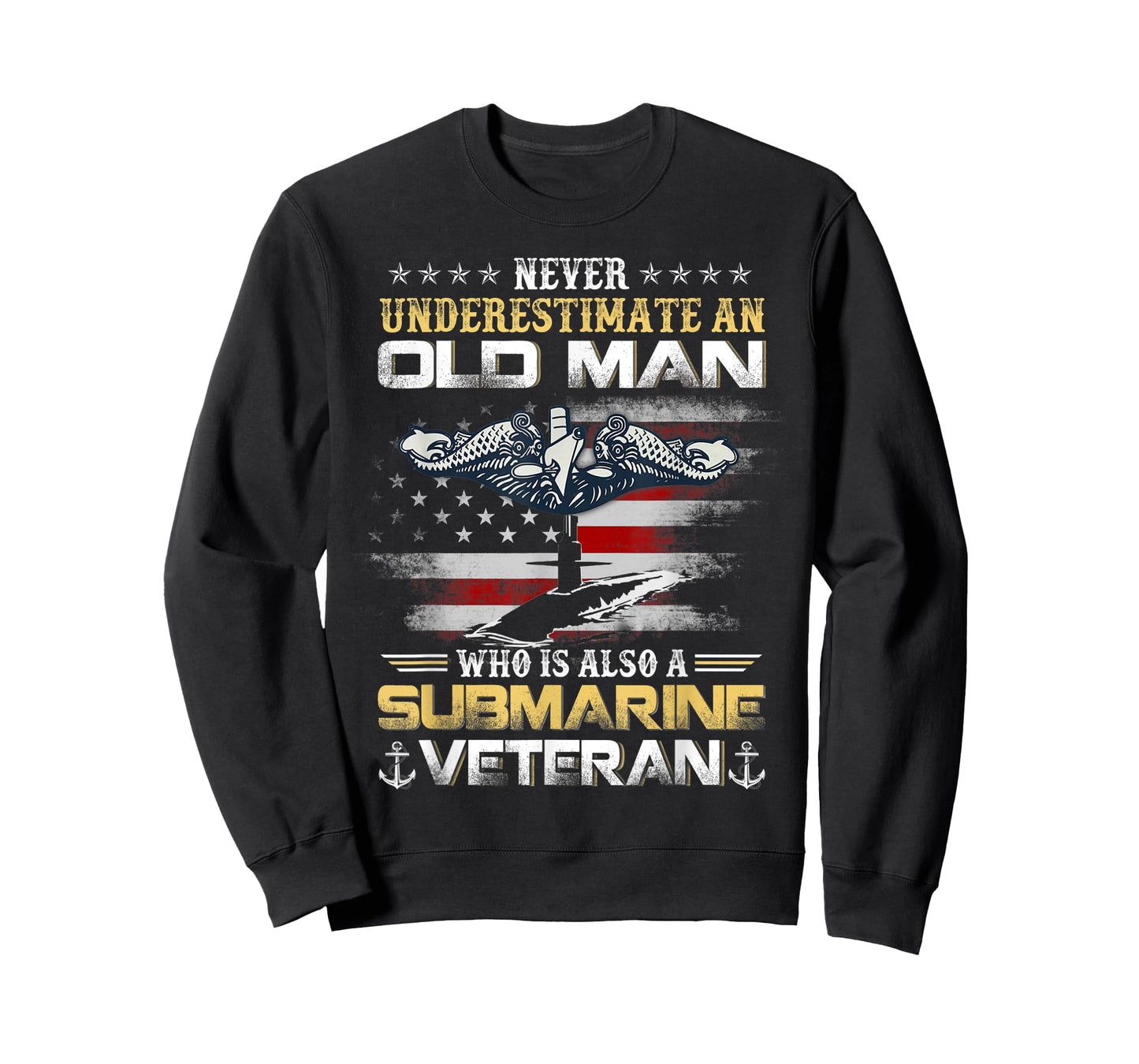 Never Underestimate An Old Man Submarines Veteran Patriotic T-Shirt