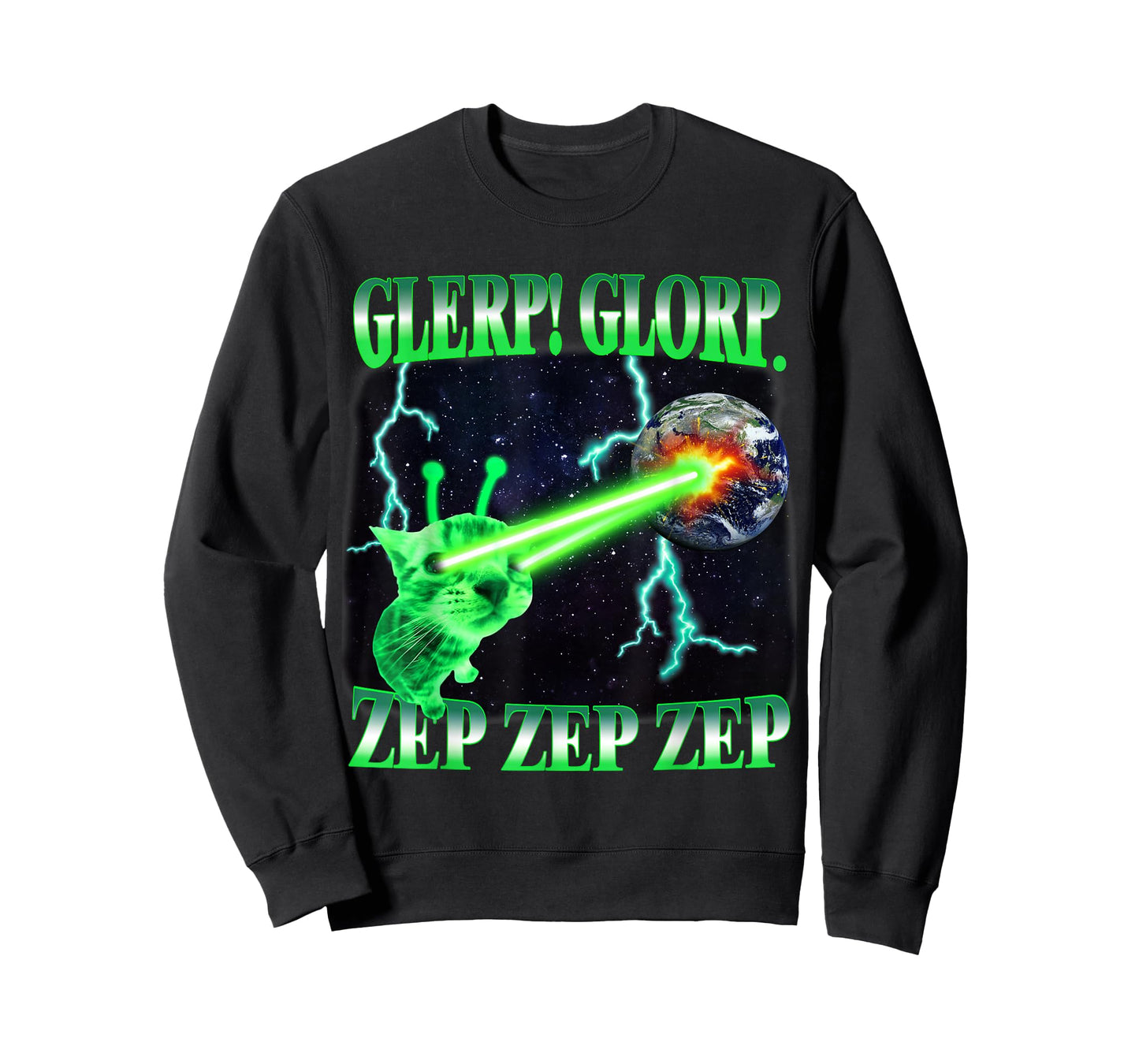 Glerp Glorp Funny Alien Cat Meme Gnarp Cat Silly Alien T-Shirt