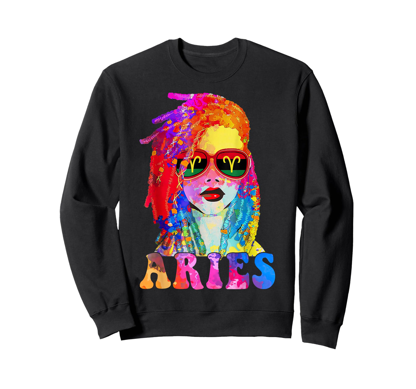 Aries Loc'd Woman Black Queen Art Zodiac Birthday T-Shirt