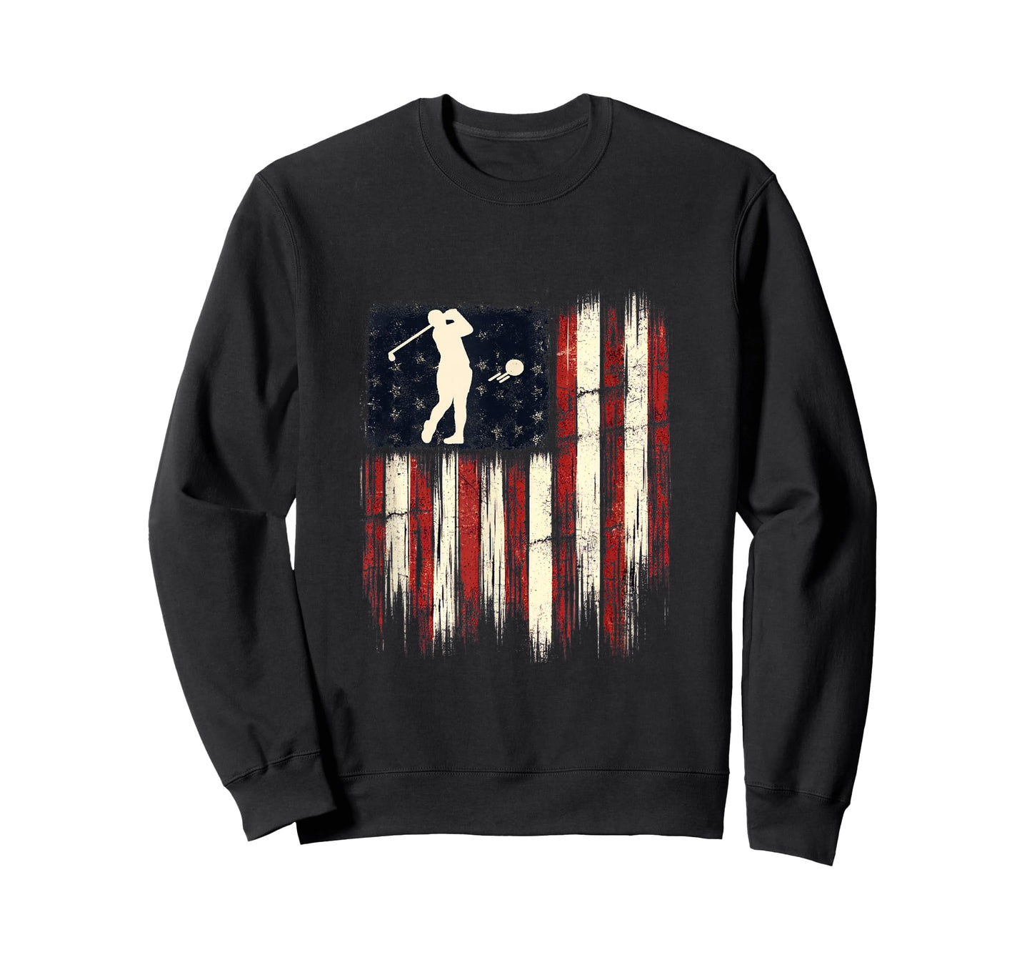 Patriotic Distressed Flag Gift For Men Kids Golf T-Shirt