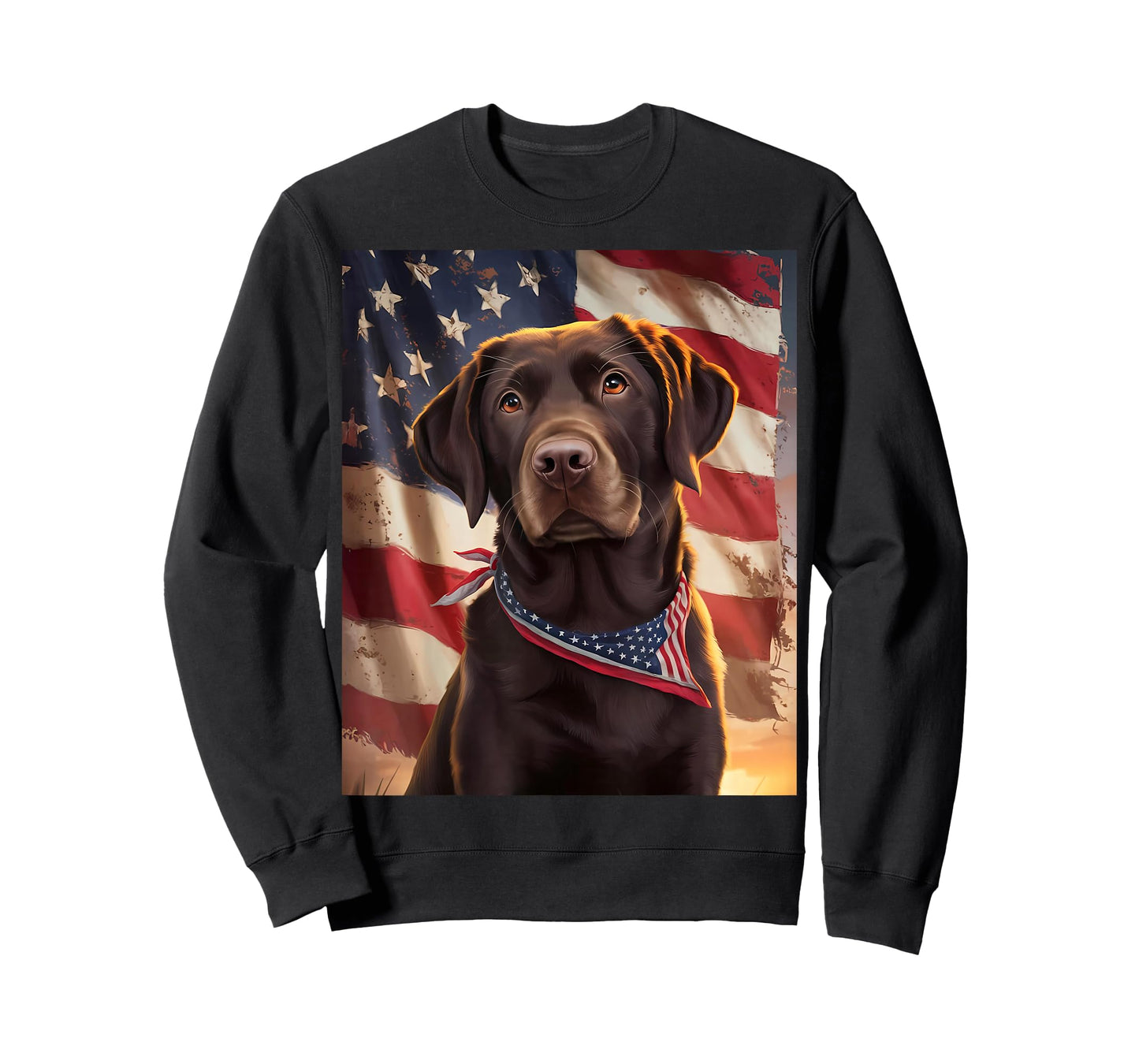 American Flag 4th of July Dog American Chocolate Labrador T-Shirt