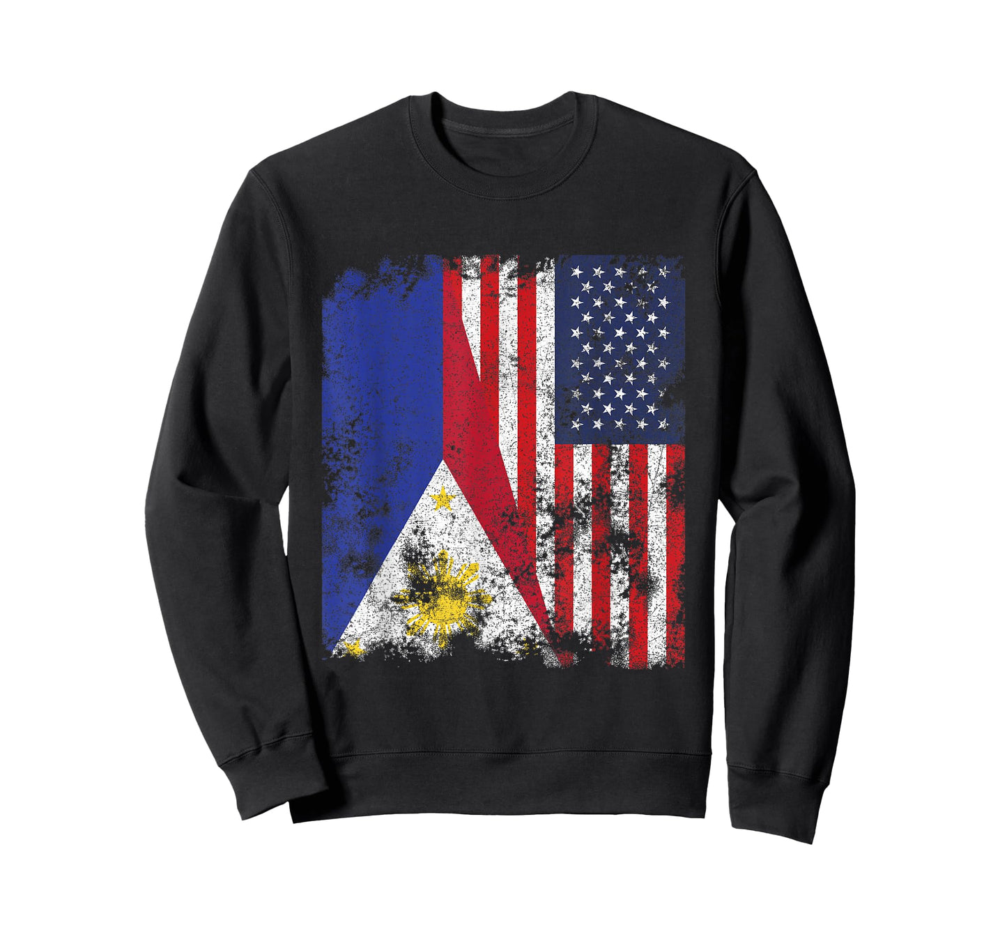 Philippines USA Flag Distressed - Half American T-Shirt