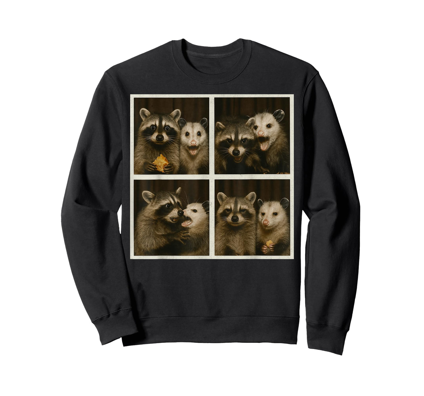 Funny Possum and Raccoon Photobooth Selfie Trash Feral Women T-Shirt