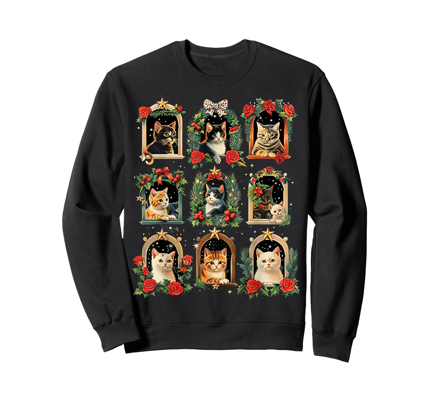 Vintage Kitten Christmas Cats, Cat Mom, Cat Dad Women Men T-Shirt
