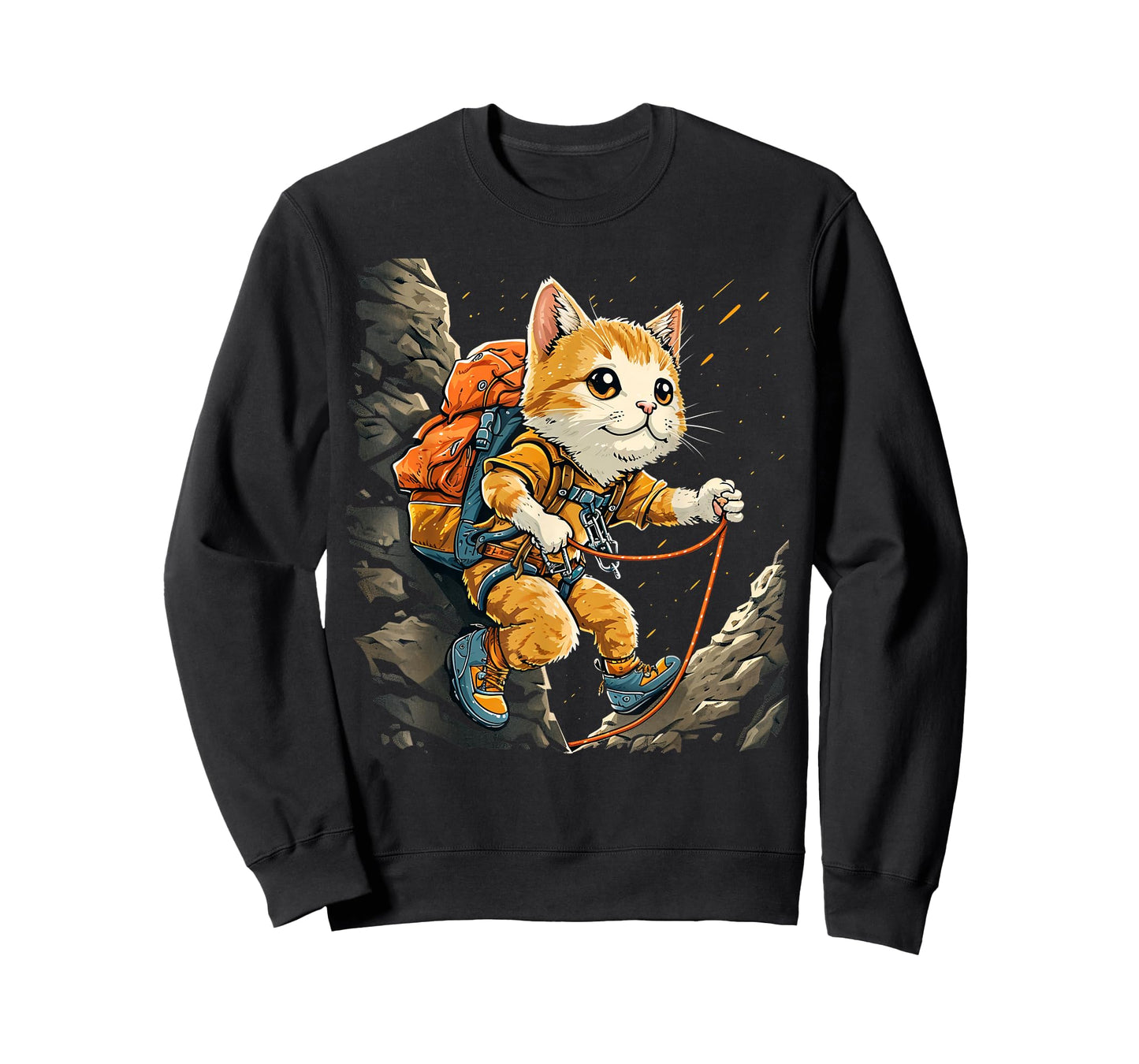 Cute Climbing Shoes, Harness Cat on Rock climber Men Women Kids T-Shirt