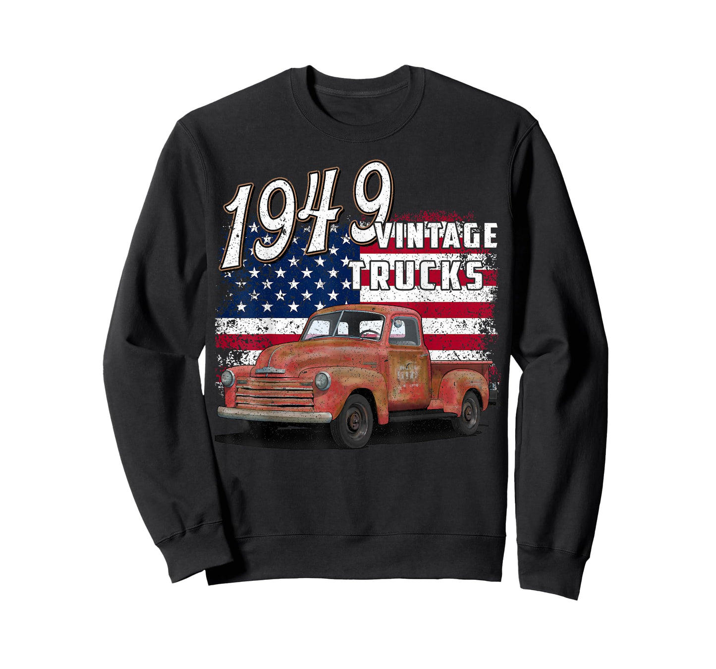 1949 49 Truck Classic Car 1940s Vintage American Flag T-Shirt