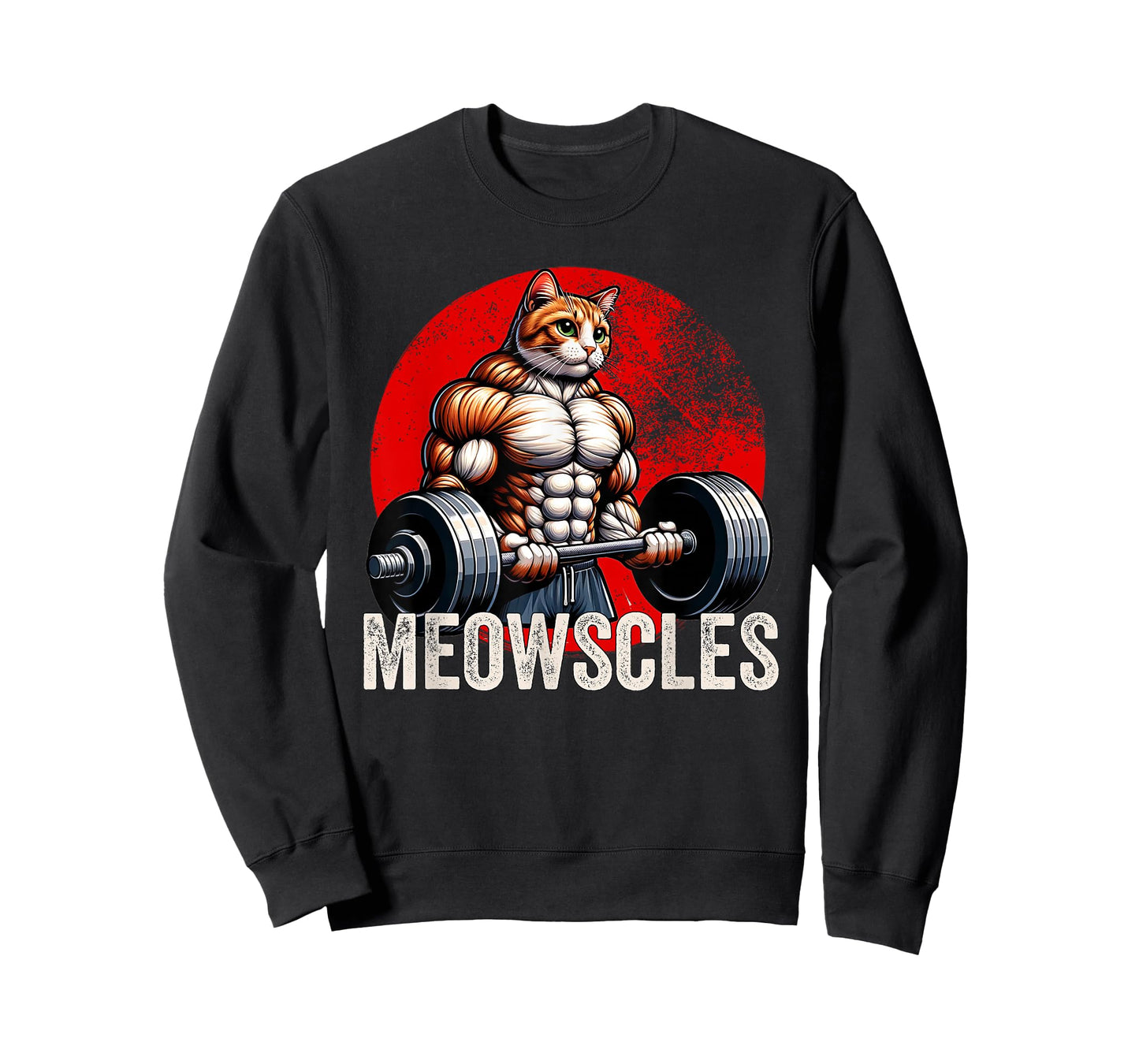 Funny Cat Meowscles Gym Weightlifting Cats Lovers Men Boys T-Shirt