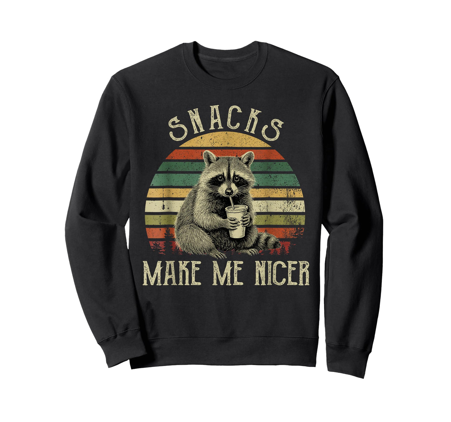 Funny Sarcastic Saying Raccoon Meme Snacks Make Me Nicer T-Shirt