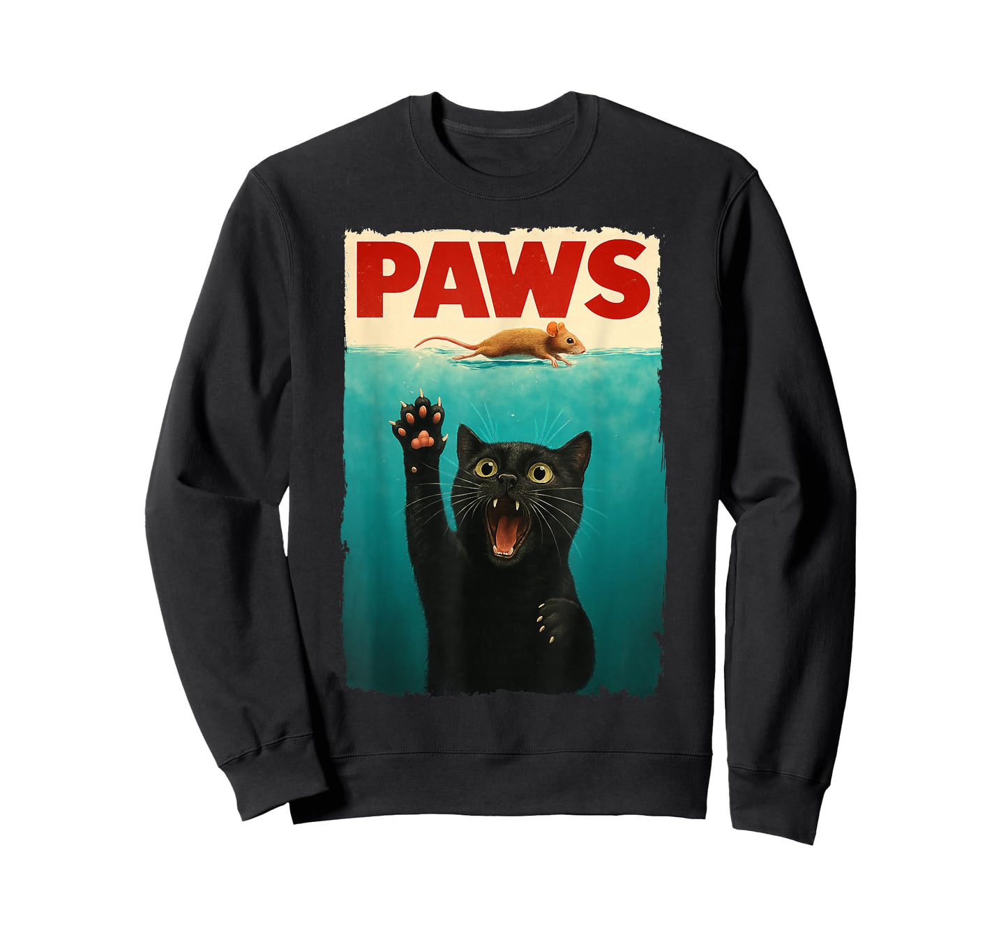 Paws Cat Mouse Funny Cat Lover Gifts for Men Women Boy Kid T-Shirt