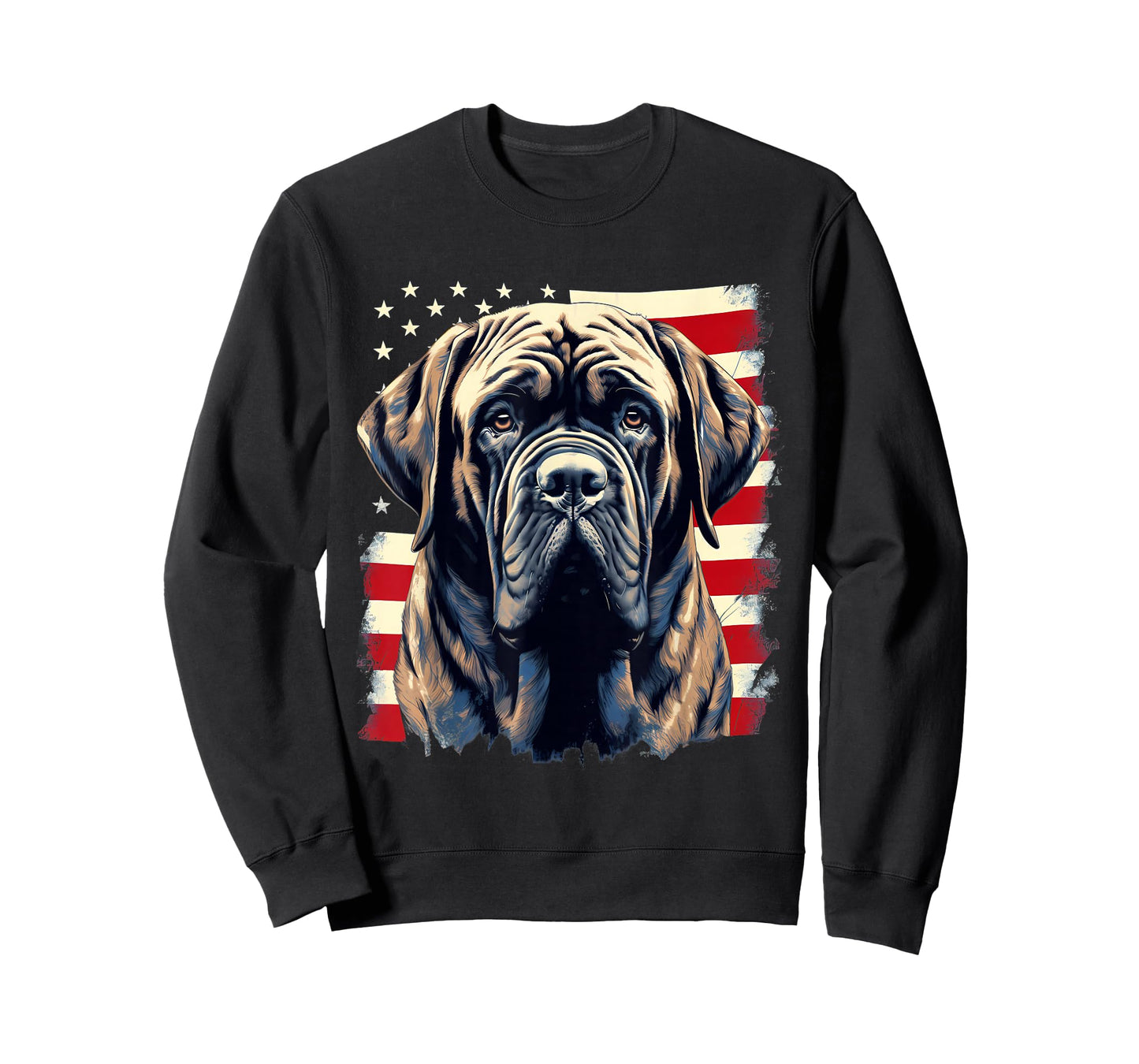 4th of July US Flag English Mastiff Dog T-Shirt