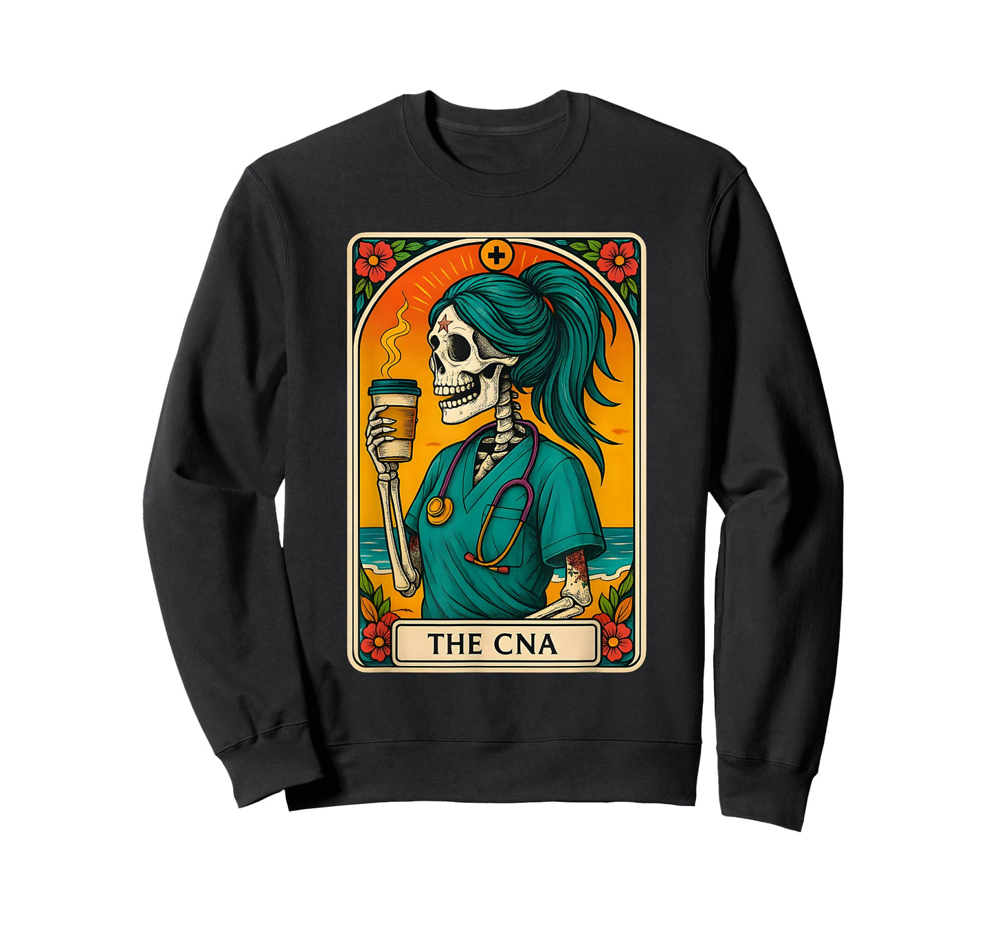 CNA Skeleton Tarot Card Funny Certified Nurse Halloween T-Shirt