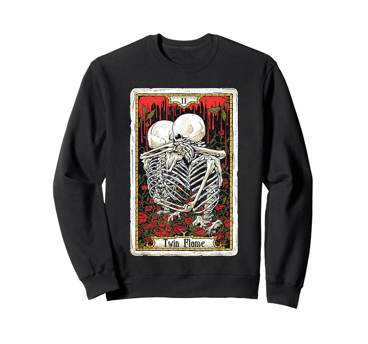 Astronomical Apparel Unisex-Adults Black X-Small Classic Fit Crew Neck T-Shirt Two of Cups Twin Flame Tarot Card Horoscope