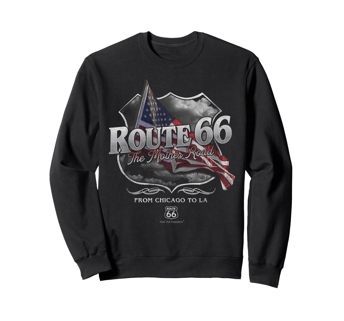Route 66 Mother Road American Flag T-Shirt