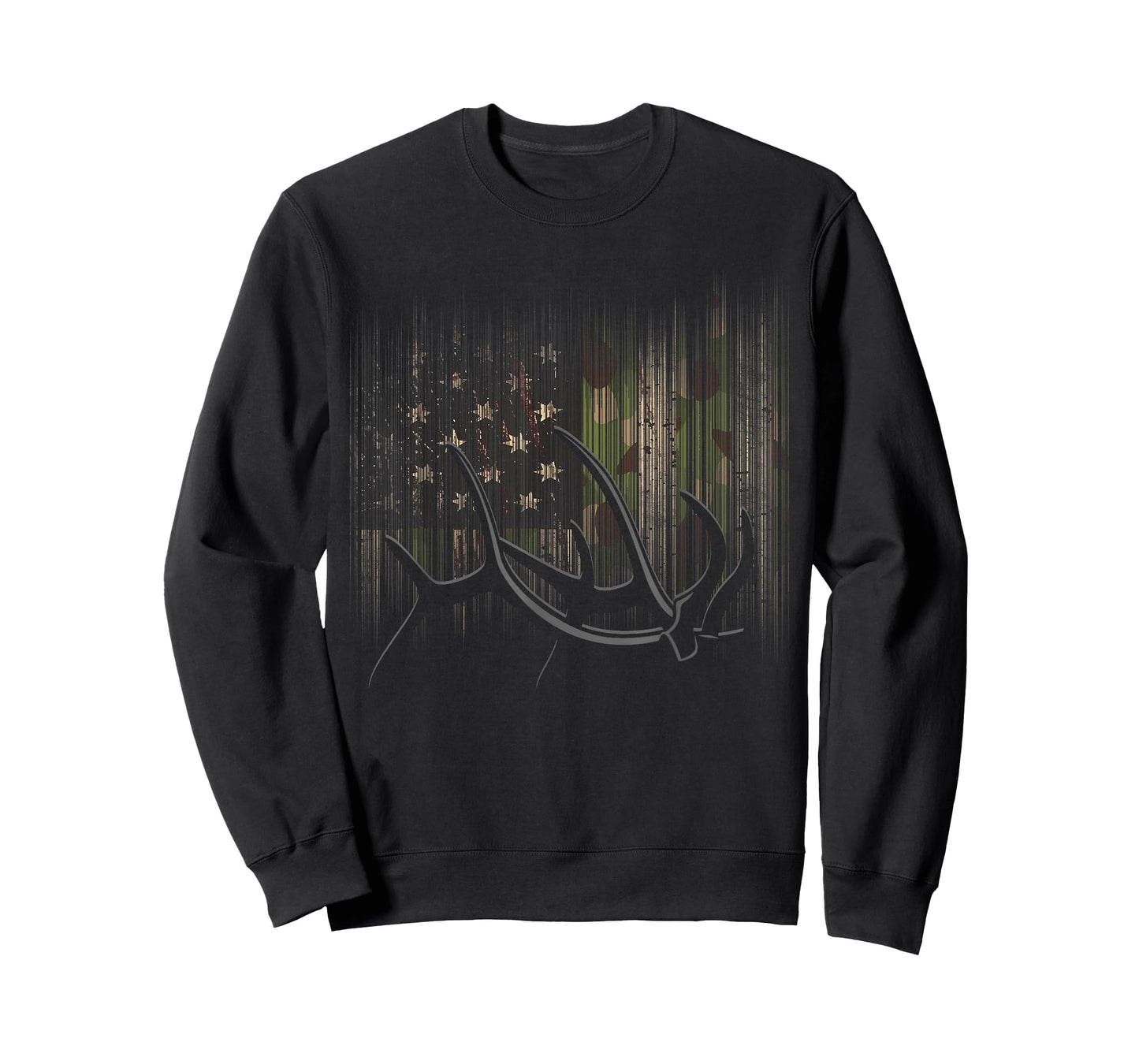 American Flag Outdoor Antlers Elk Deer T-Shirt