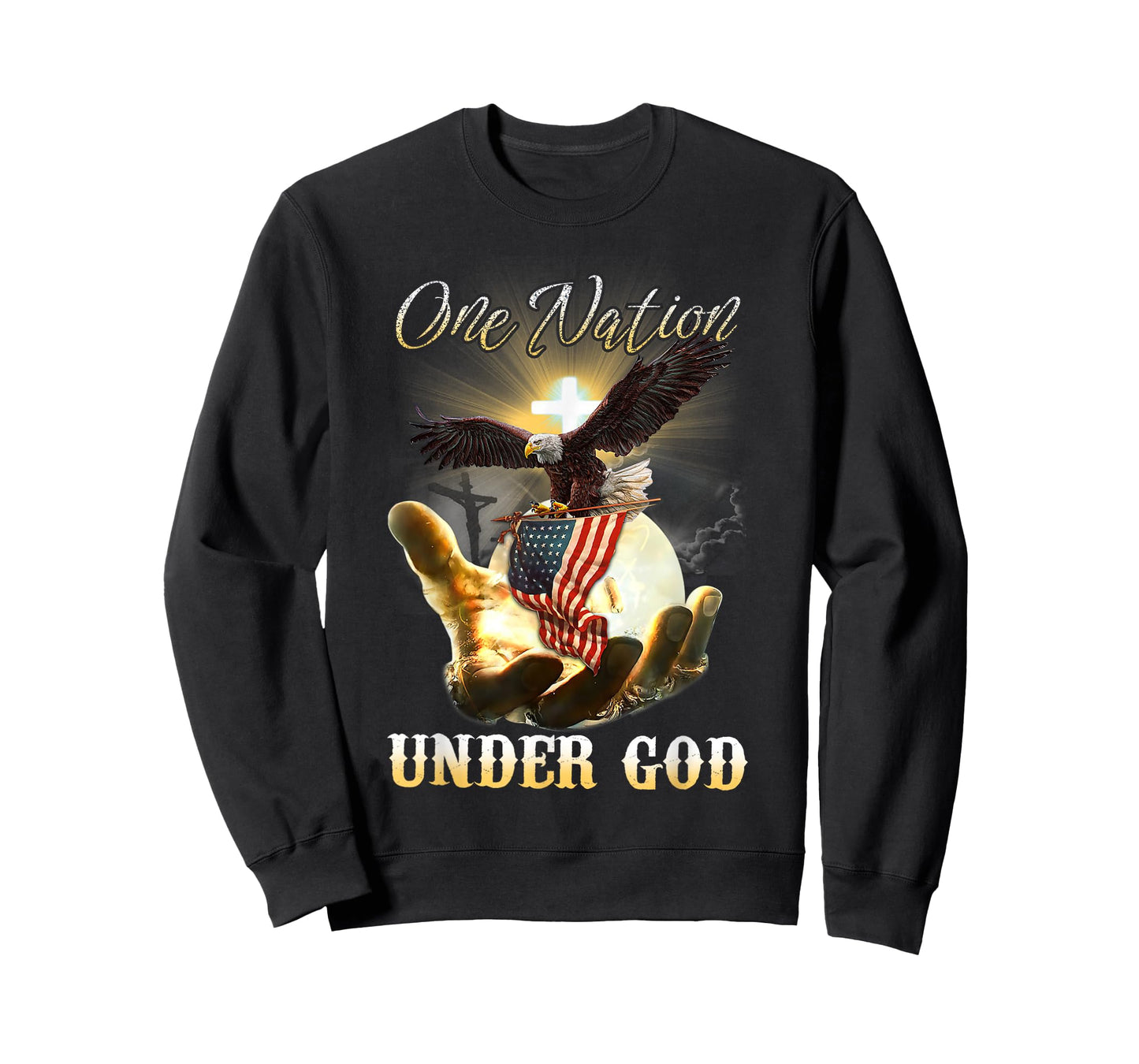 Eagle USA Christian Patriot One Nation Under God T-Shirt Small
