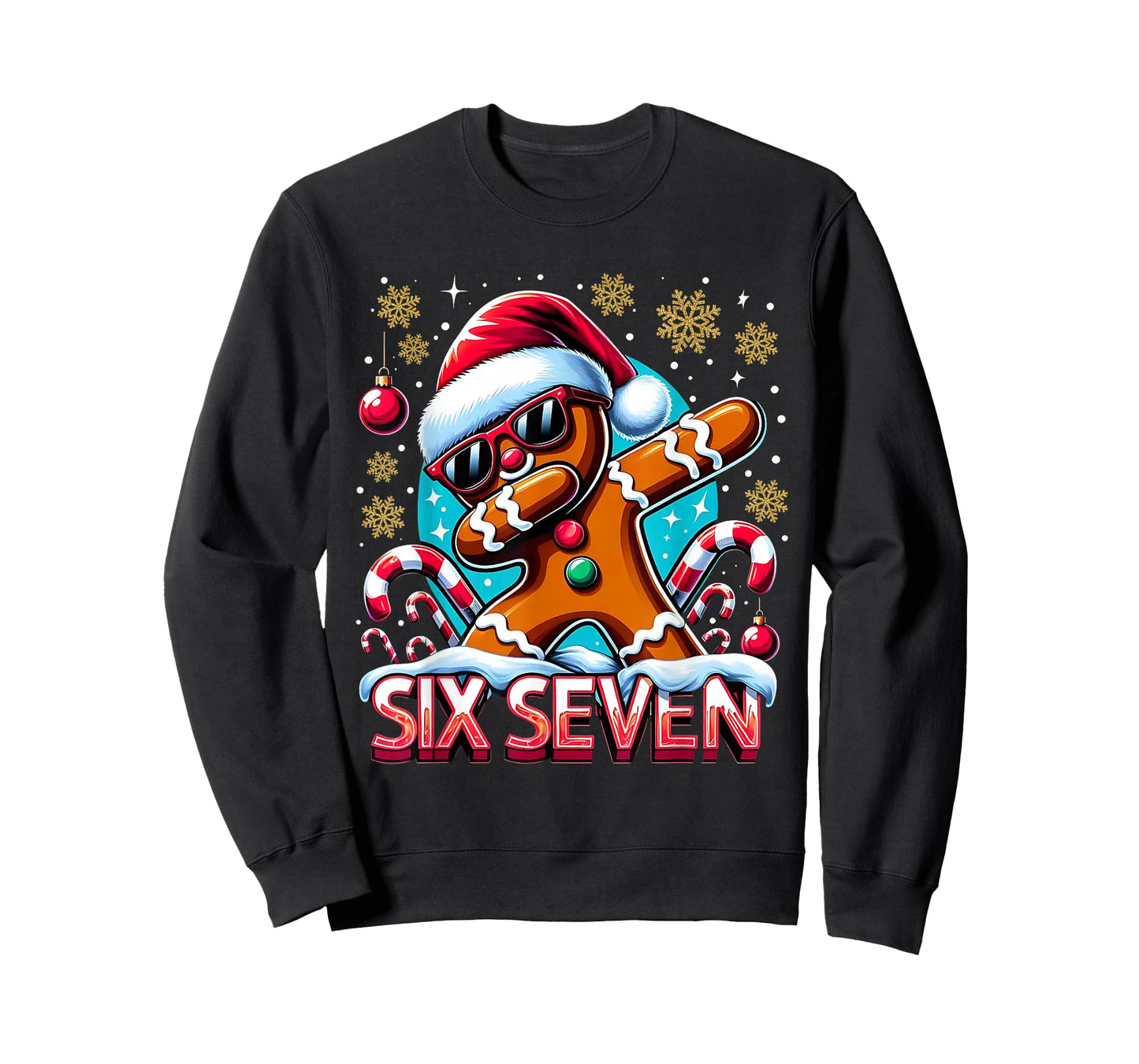 Six Seven Funny Gingerbread Christmas Design T-Shirt