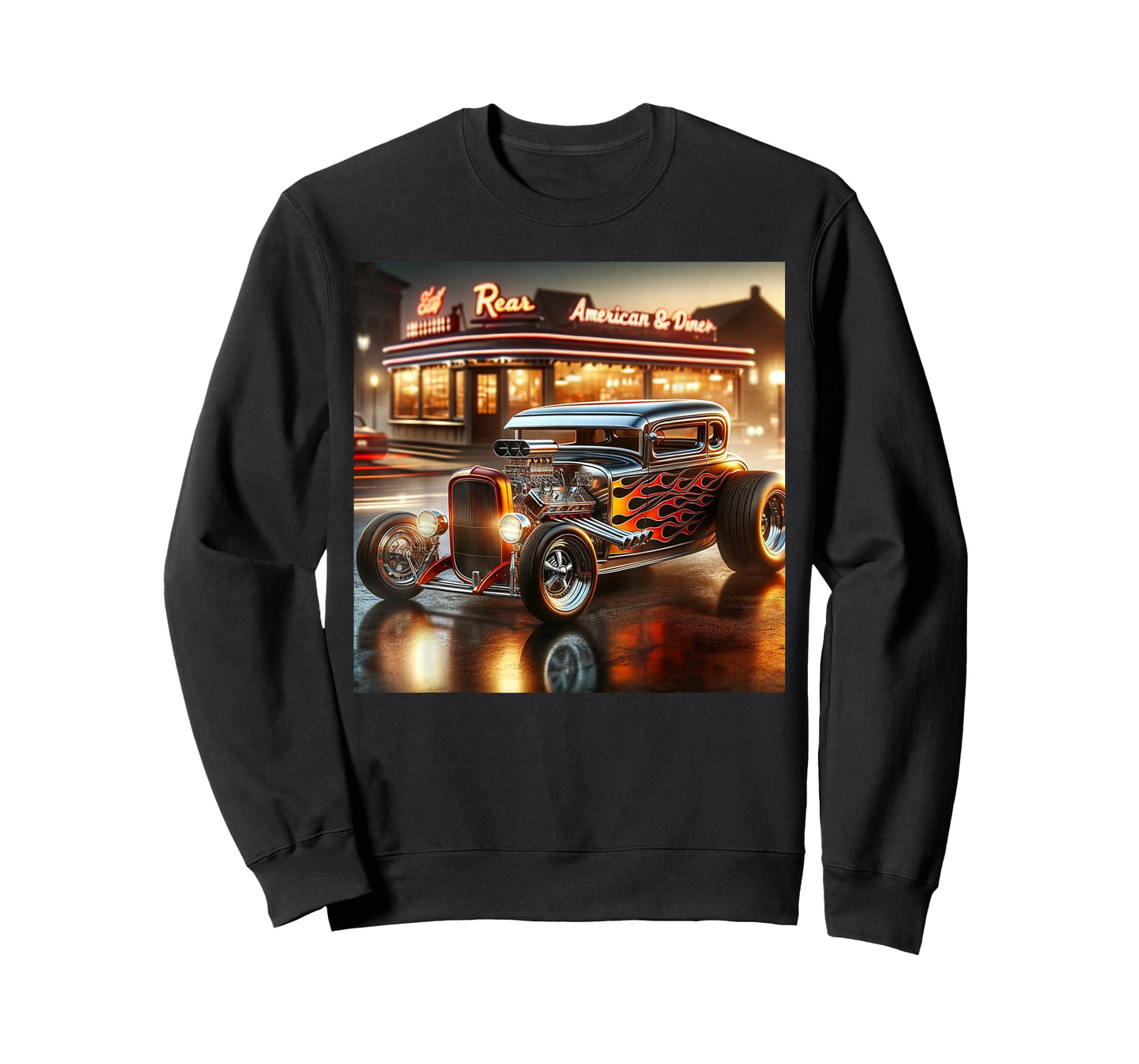 Classic Hot Rod Retro Vintage Custom Hotrod Car Illustration T-Shirt