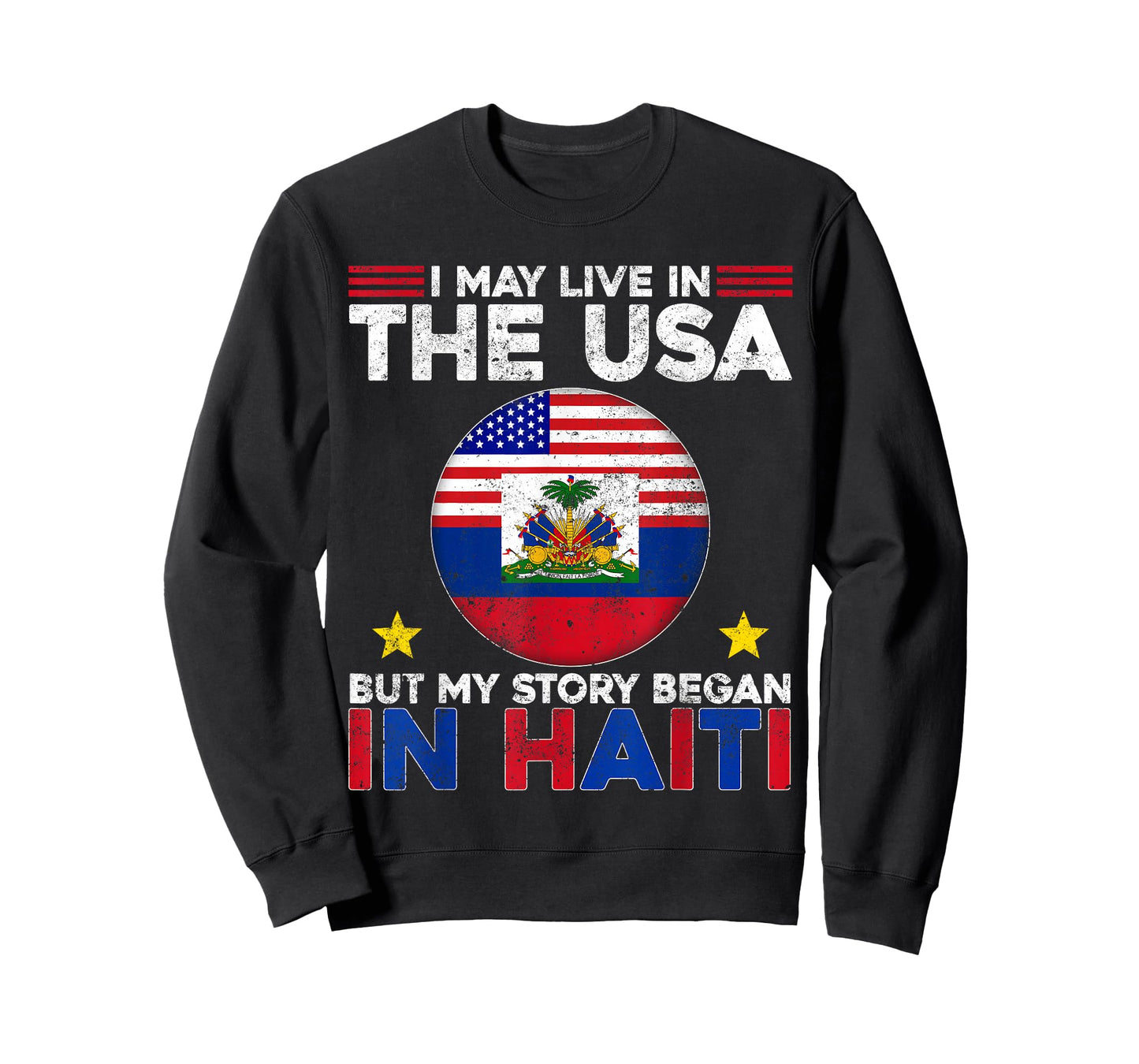Live In USA My Story Began In Haiti Haitian Flag Day Gifts T-Shirt