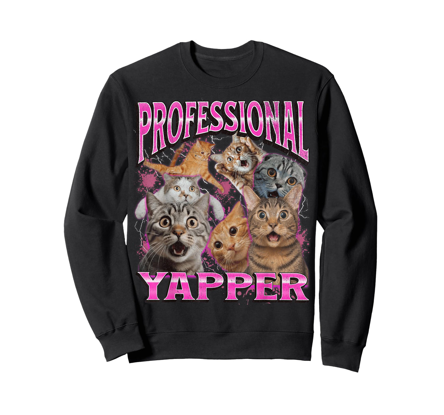 Professional Yapper Funny Cat Meme Bootleg Graphic 90s T-Shirt for Men Women