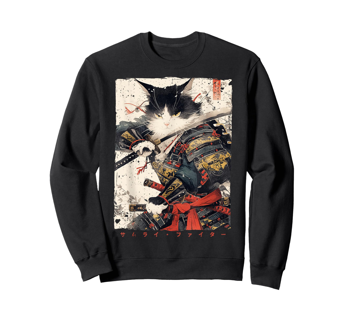 Samurai Cat Warrior Ukiyo Ink Artwork Cat Samurai T-Shirt