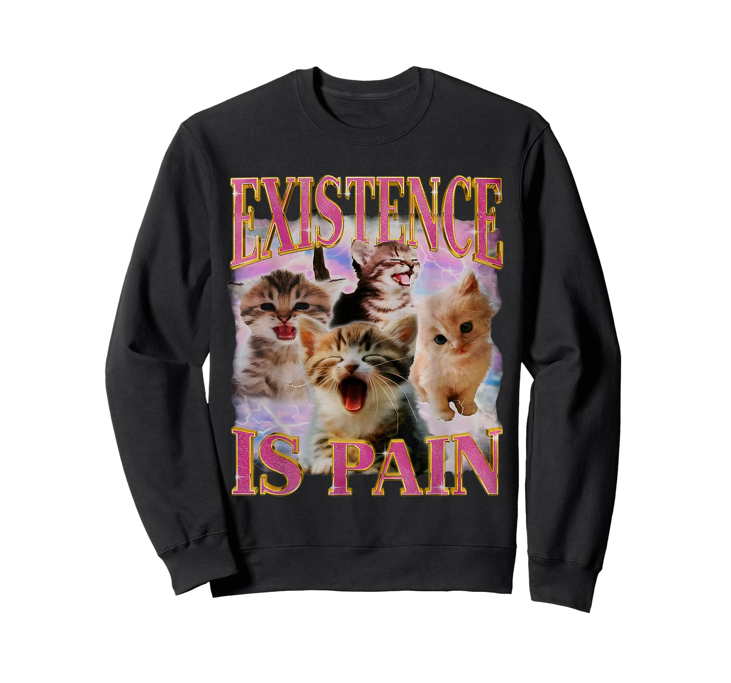 Existence Is Pain Unhinged Cat Howling Meme Cat Lovers T-Shirt