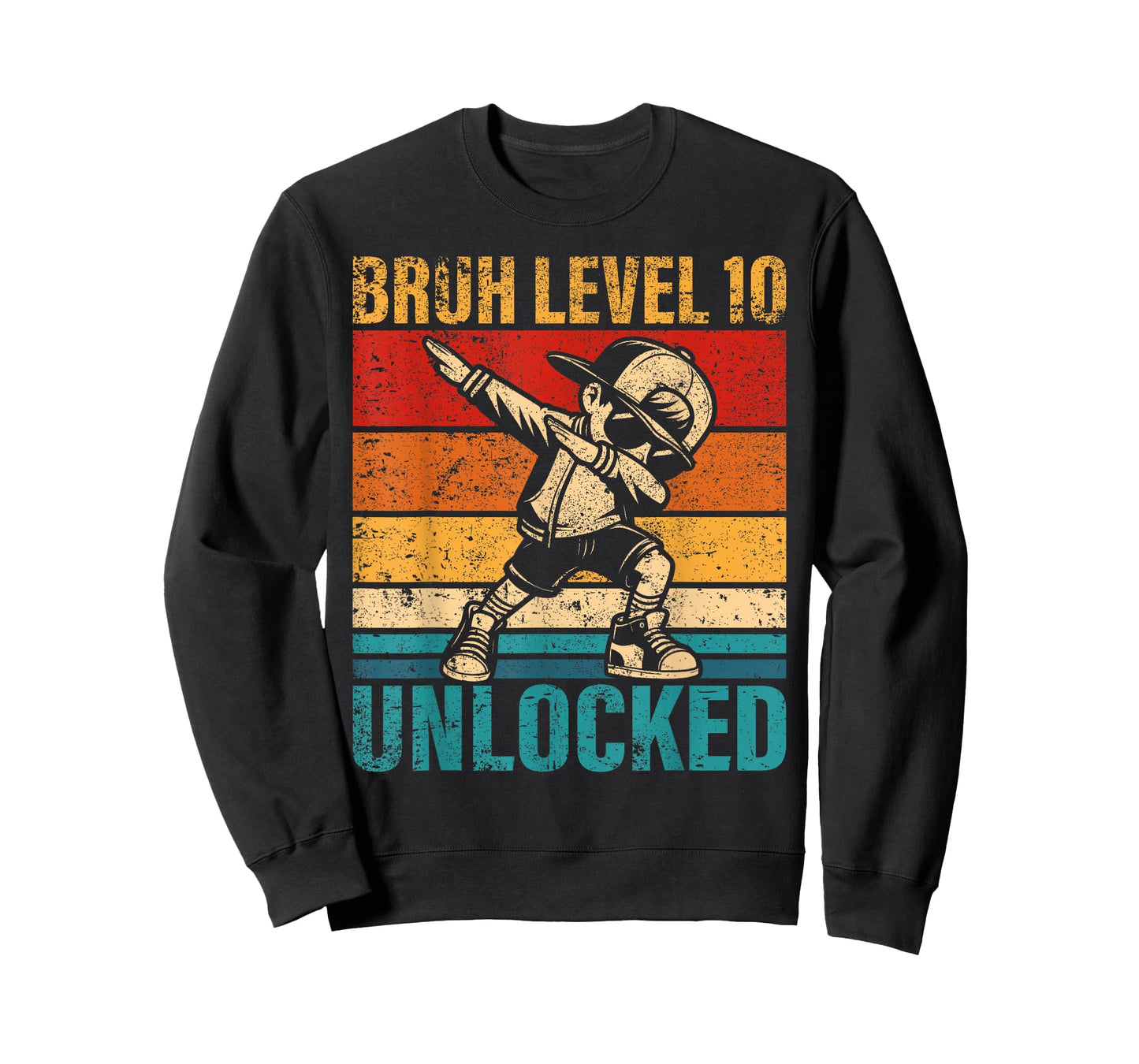 10 Years Old Birthday Dabbing Boy Bruh Level 10 Unlocked T-Shirt