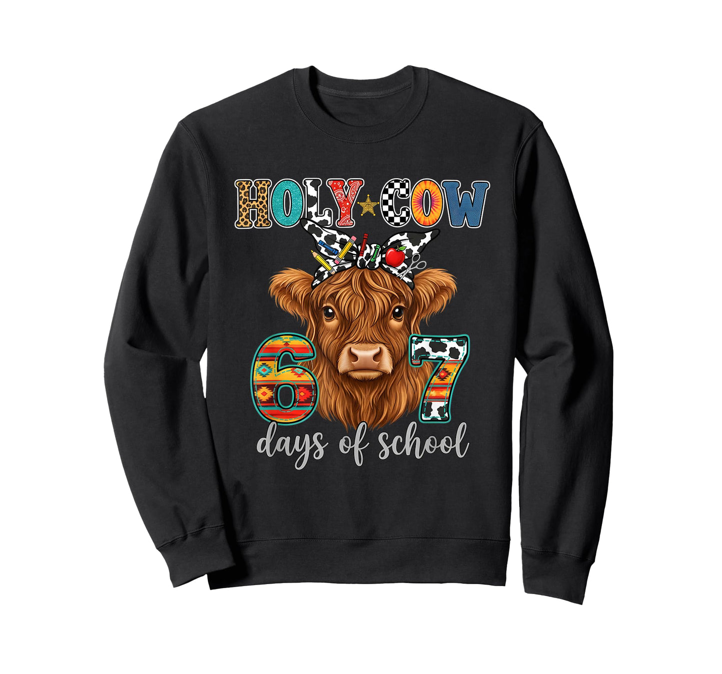 Holy Cow 67 Days of School 67th Day Smarter Teacher Kids 6 7 T-Shirt