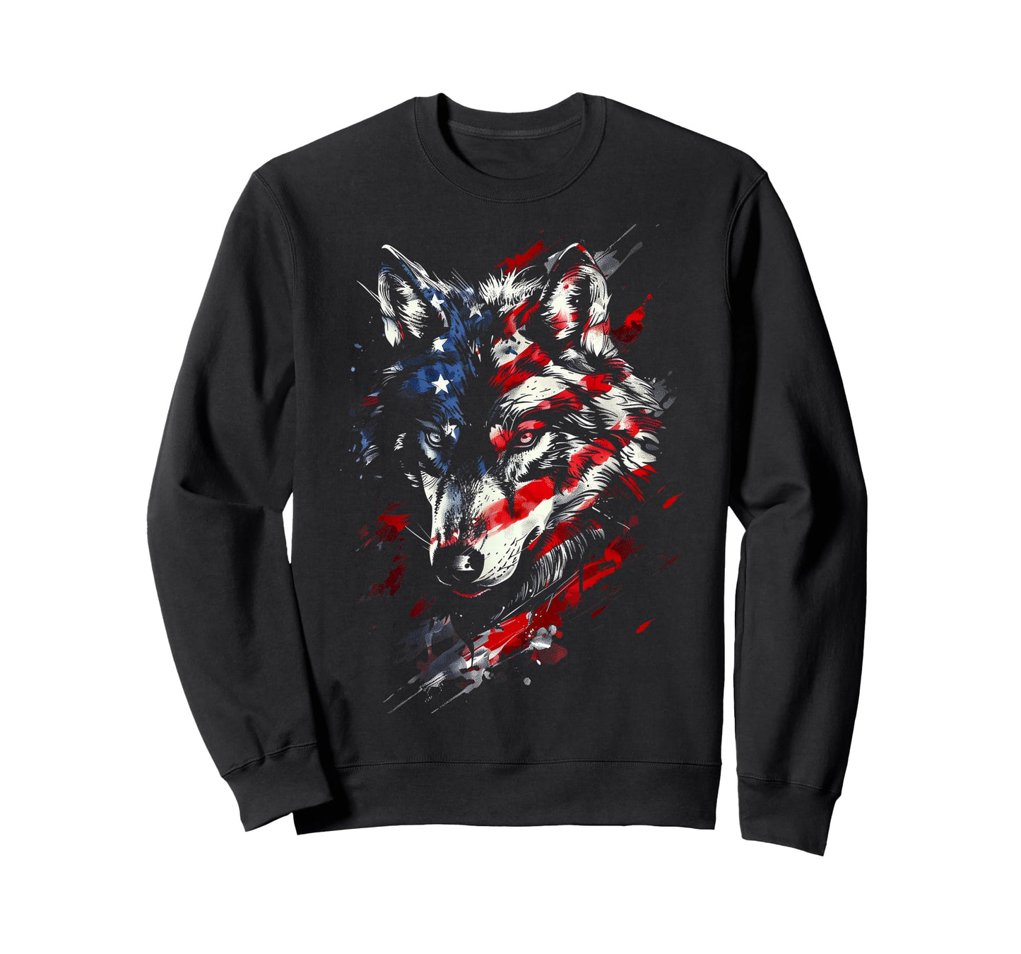 Wolf American Flag USA Patriotic Wolf Lover T-Shirt