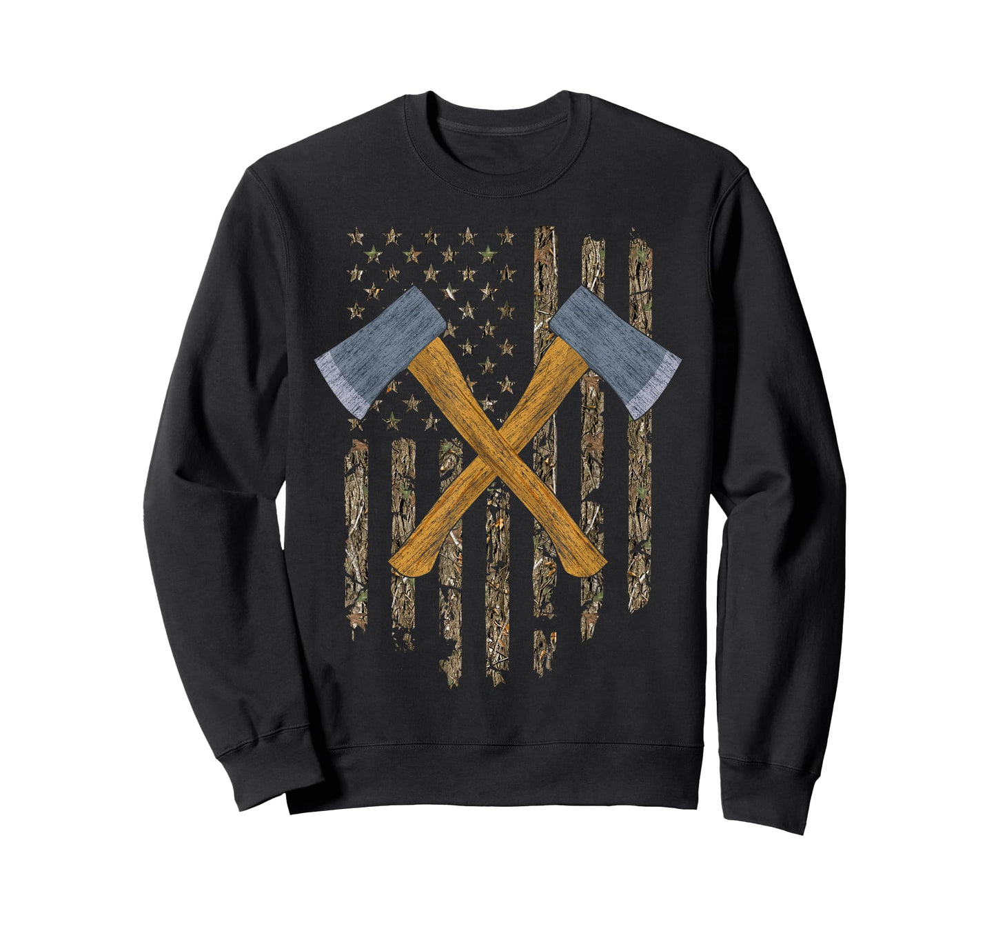 Axe Throwing Hatchets American Flag Tree Camouflage Vintage T-Shirt