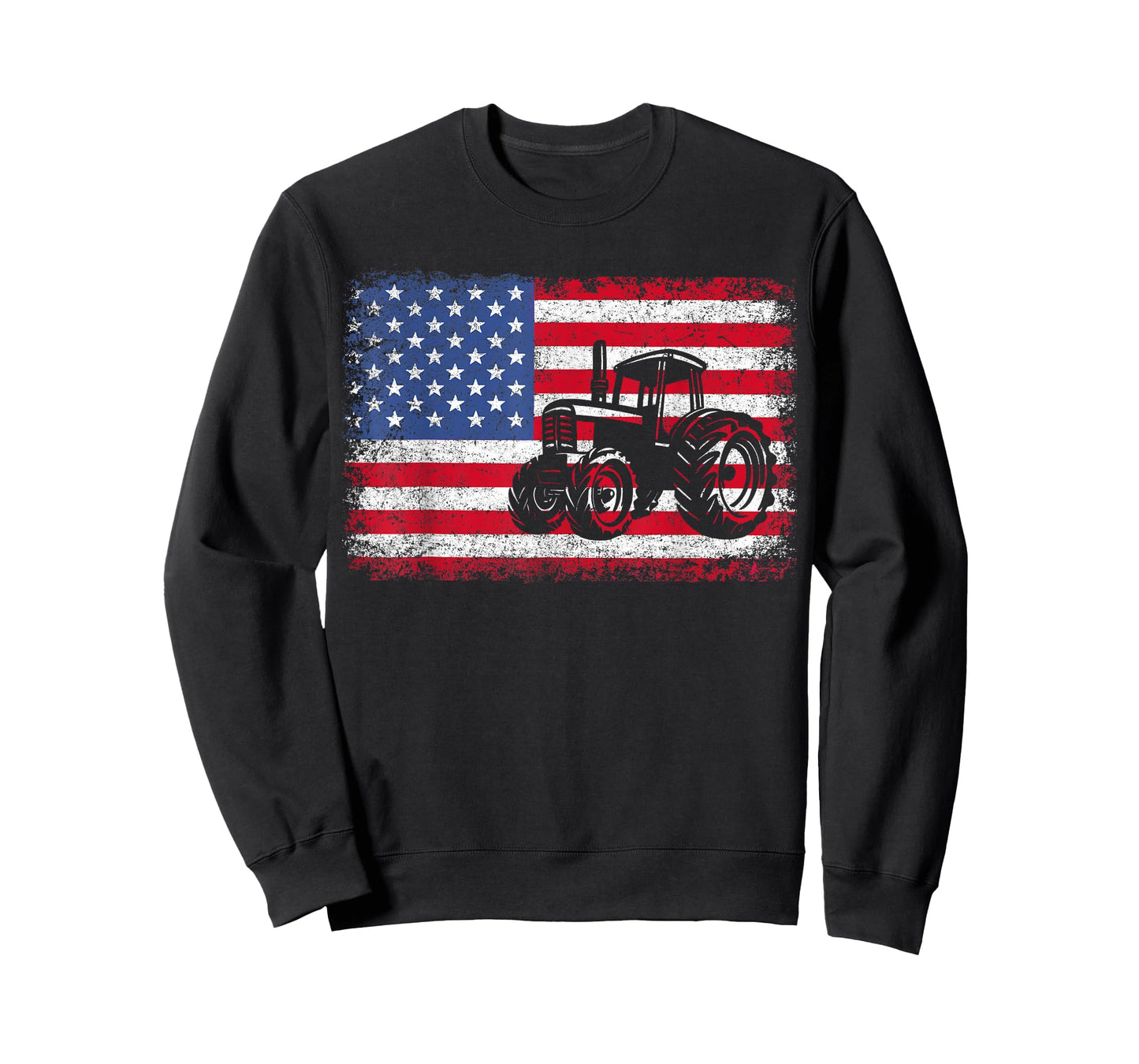 Farm Tractors USA Flag Patriotic Farming Gift Men Women Boys T-Shirt