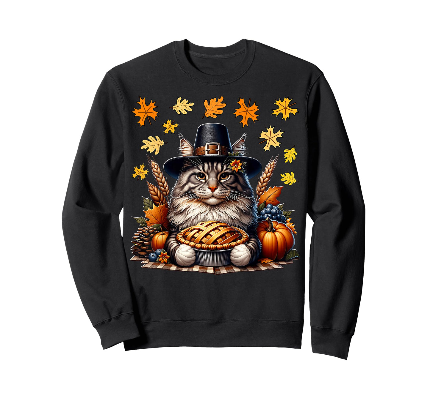 Maine Coon Thanksgiving Maine Coon Cat Thanksgiving T-Shirt