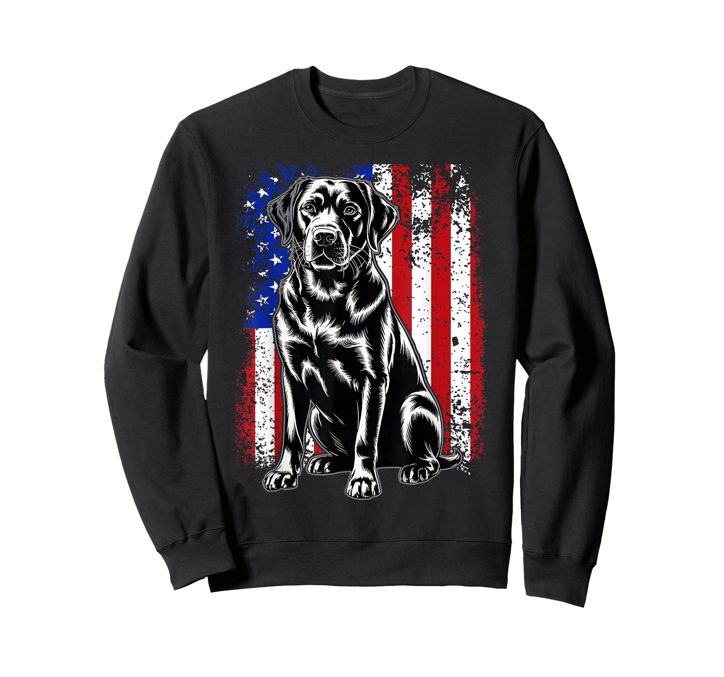 Black Labrador USA Flag Lab Owner Bird Duck Hunter T-Shirt