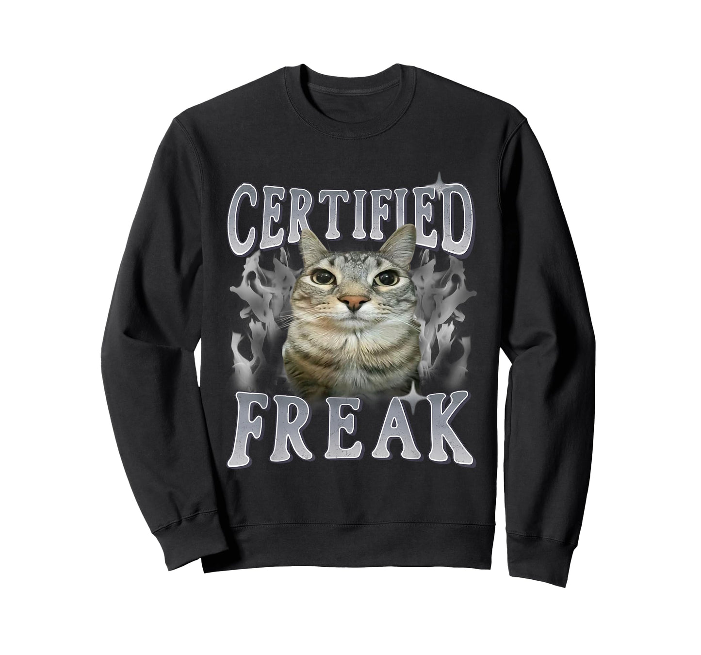 Certified Freak Funny Cat Meme Vintage Kitty Graphic T-Shirt