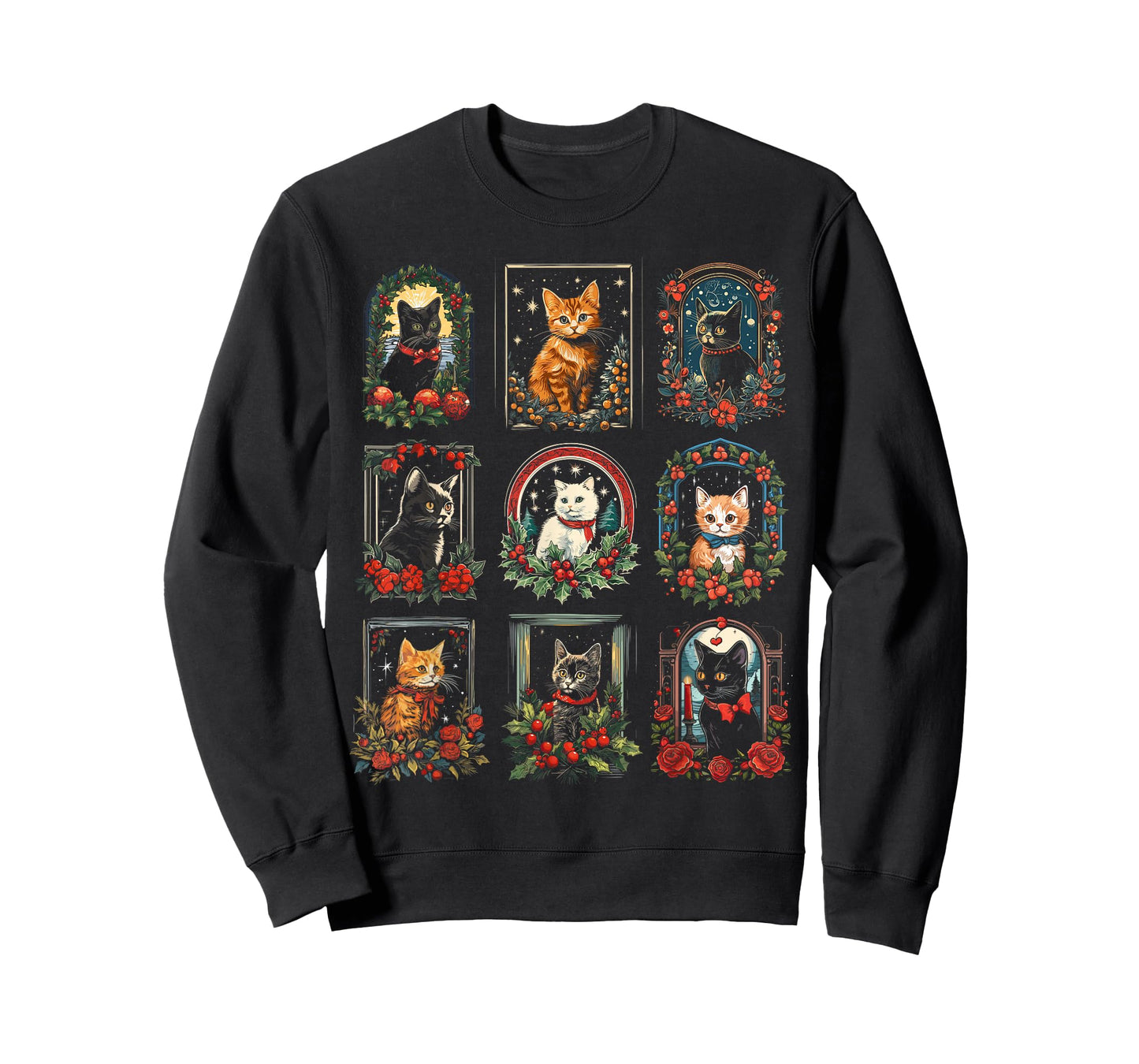 Vintage Kitten Christmas Cats, Cat Mom, Cat Dad Women, Men T-Shirt