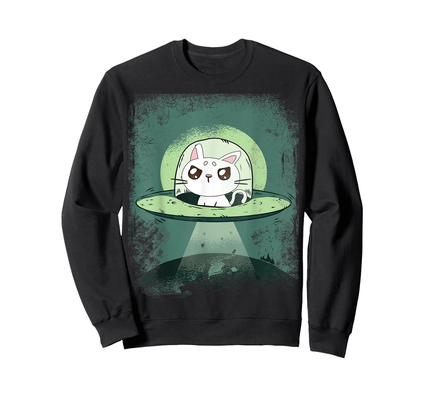 Ufo Cat - Funny Space Cat Alien Abduction Men Women T-Shirt