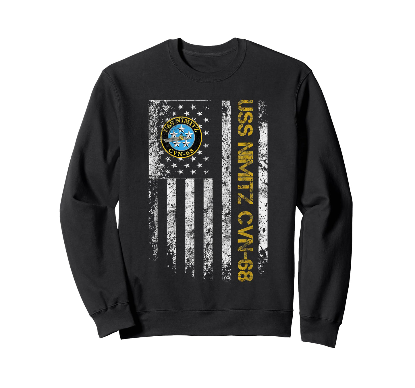 USS Nimitz CVN-68 Aircraft Carrier Veteran Flag Veterans Day T-Shirt