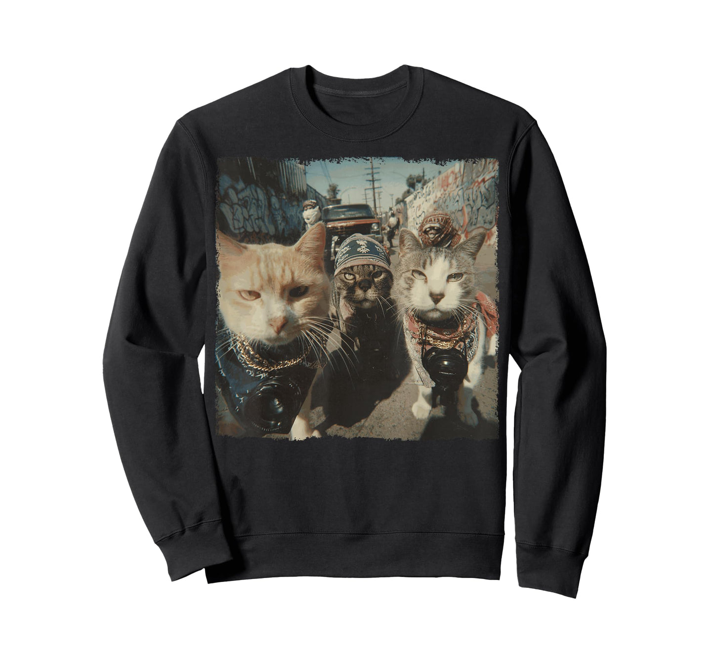 Funny Graphic Cat Gangster Funny T-Shirt