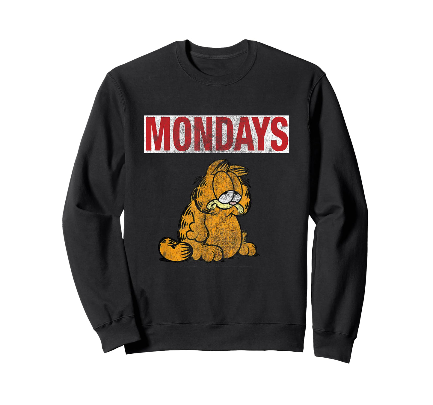 Garfield Hates Mondays Distressed Cat Cartoon T-Shirt