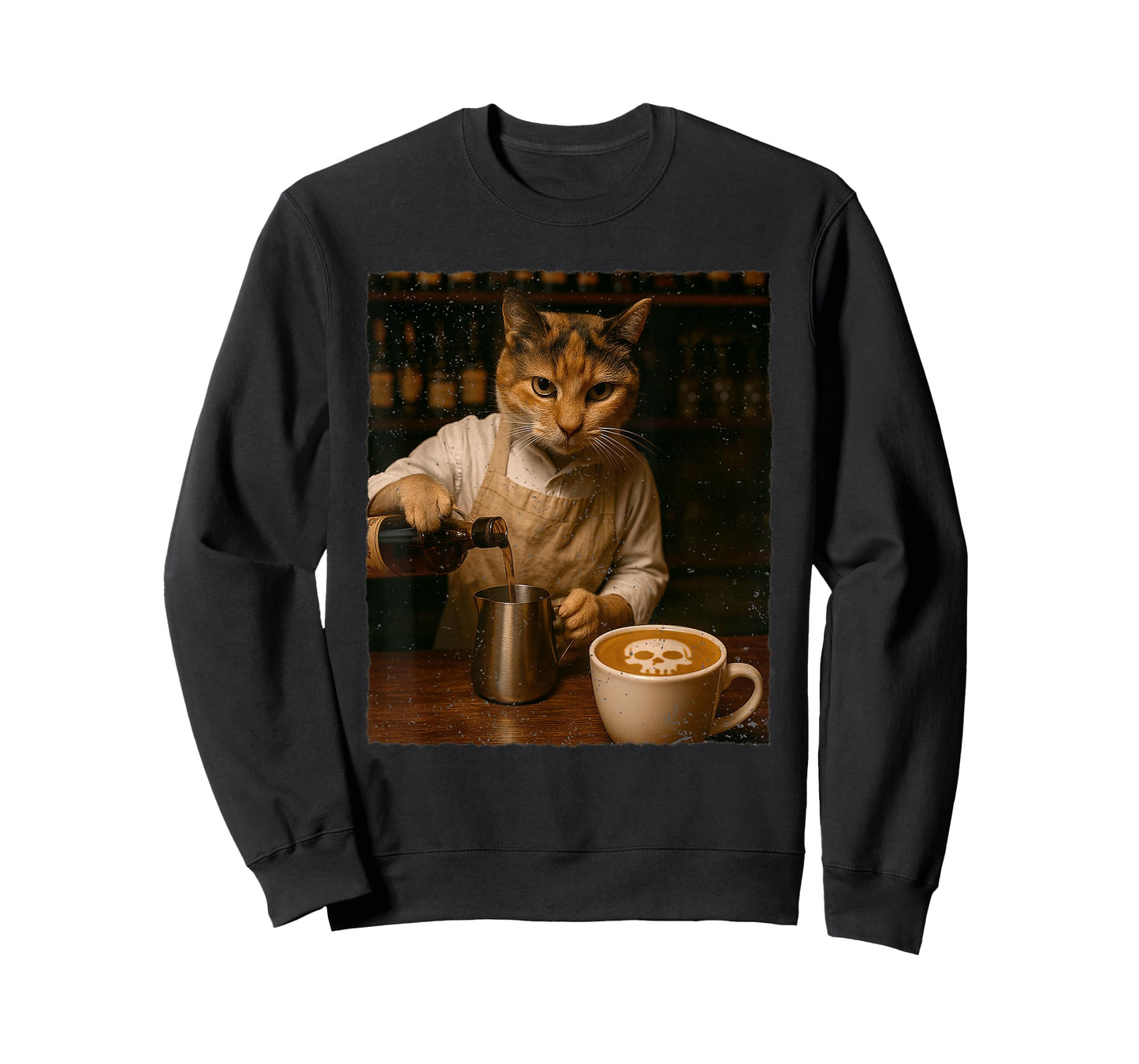 Barista Cat Coffee Lover Latte Cat Lover Cat Mom Cat Person T-Shirt