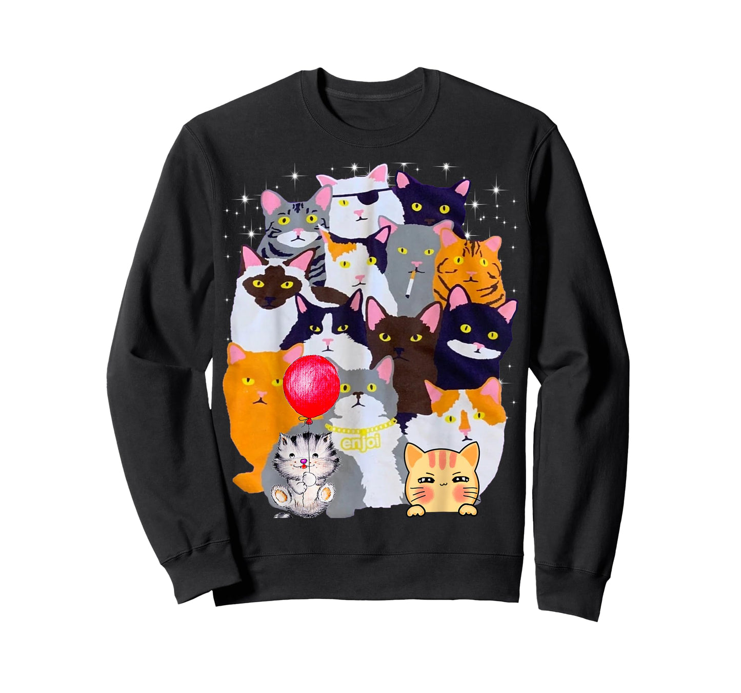 Vintage Y2K Enjoi Cat Gang Cool Cat Mom Cat Dad Kitten Lover T-Shirt