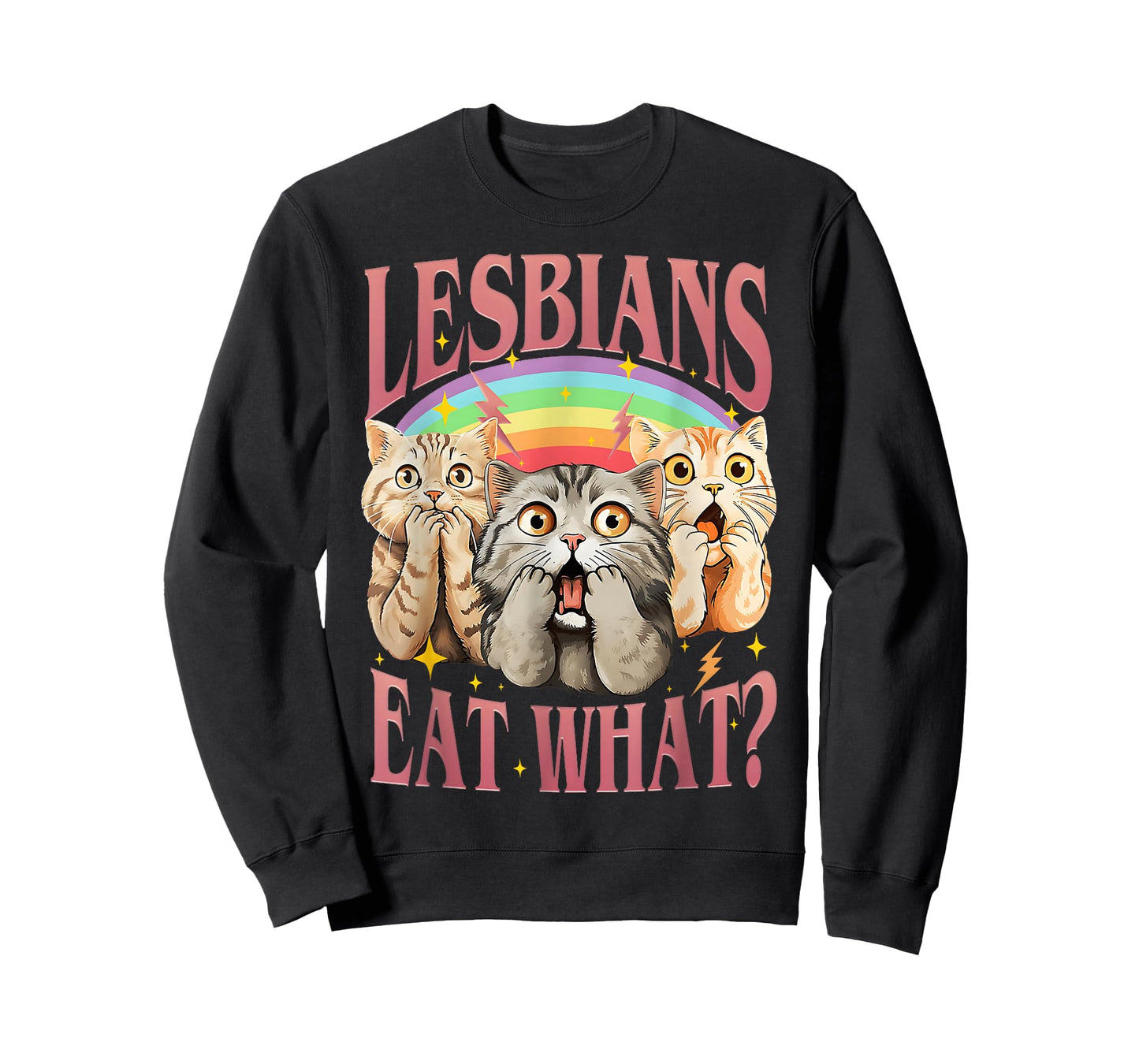 Retro LGBT Eat What Cat Lesbian Pride Month Equal Rights T-Shirt