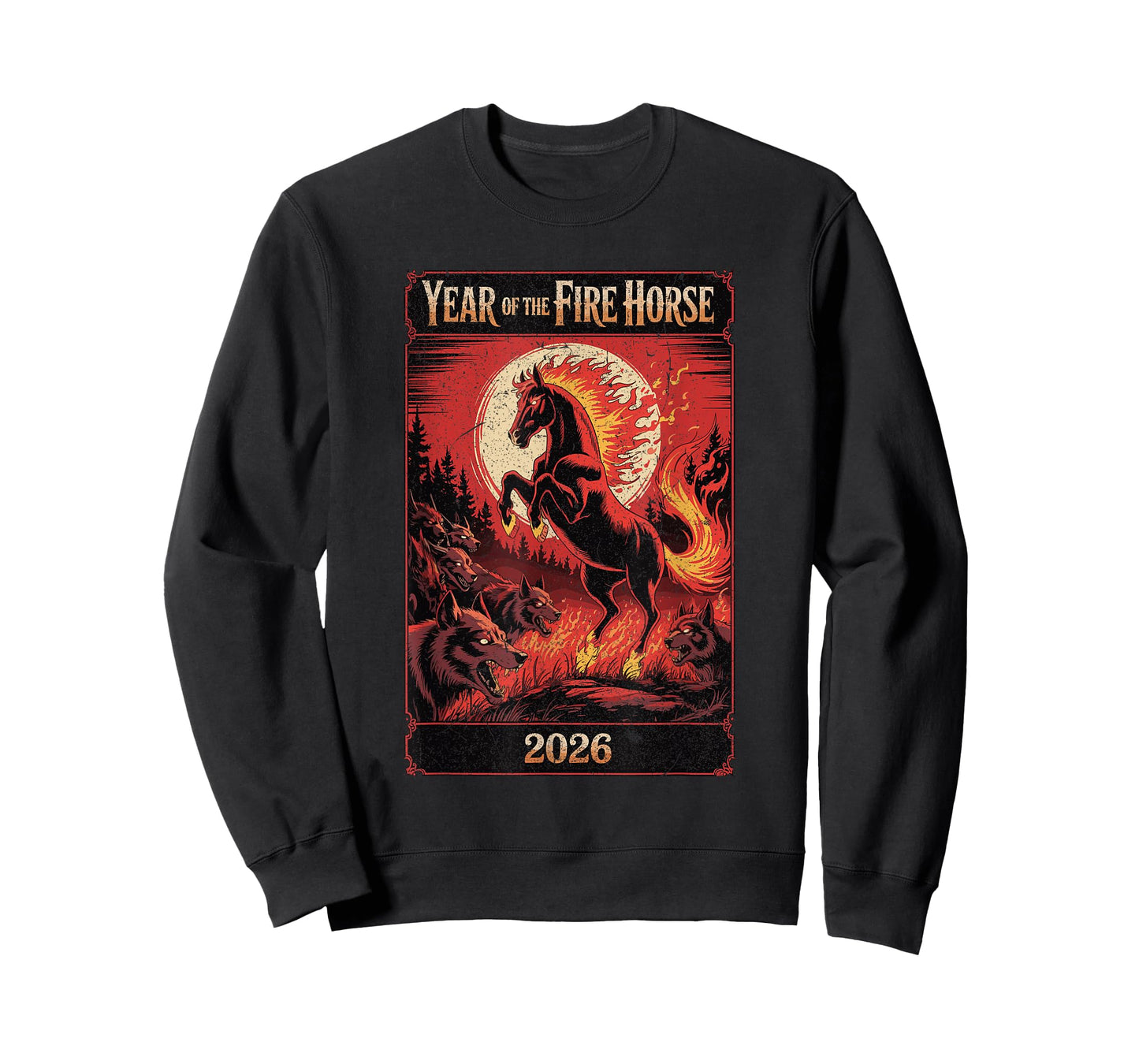Year of The Fire Horse 2026 Zodiac Art T-Shirt