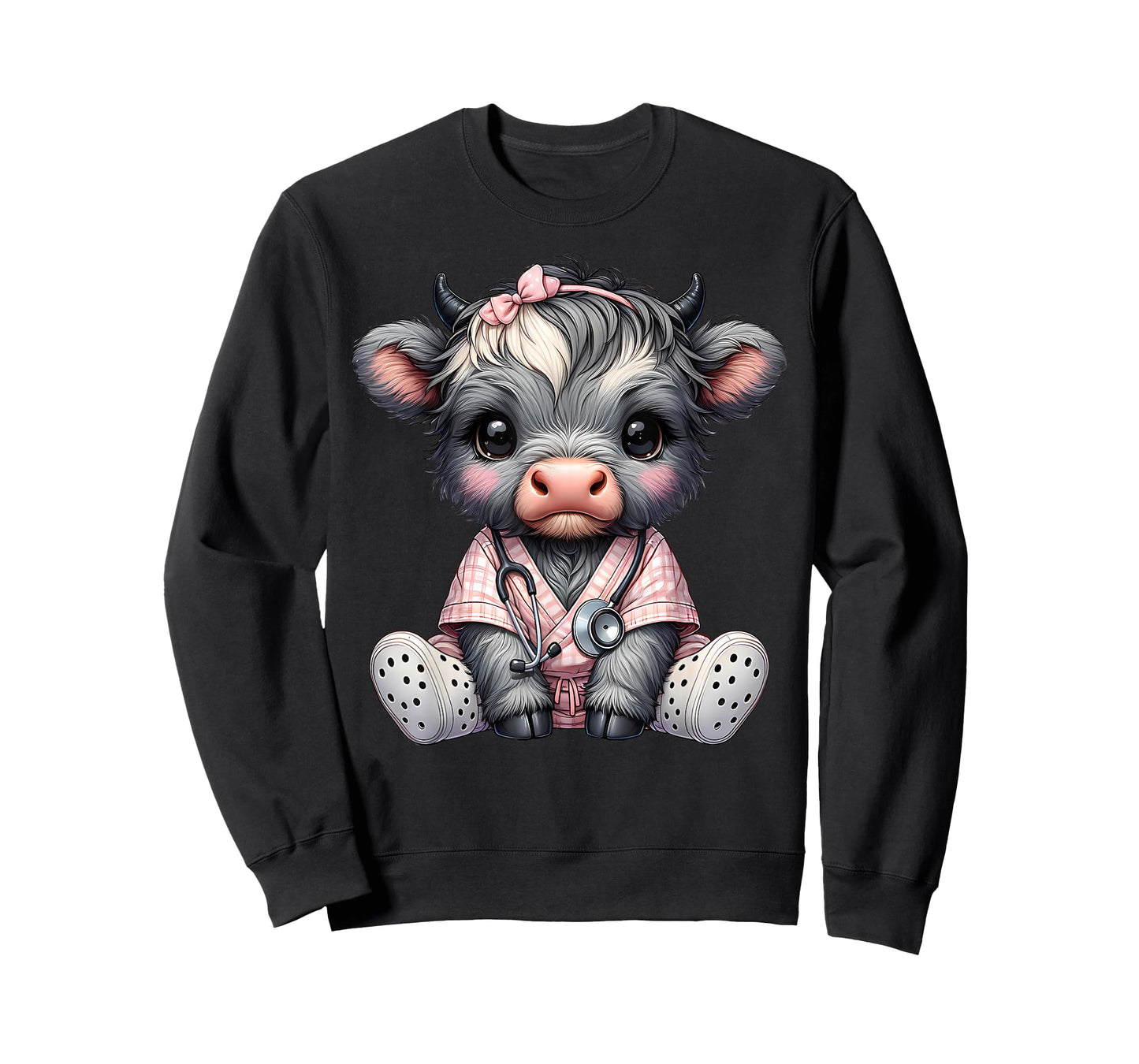 Cute Highland Cow Nurse Appreciation Farm Animal Nursing T-Shirt