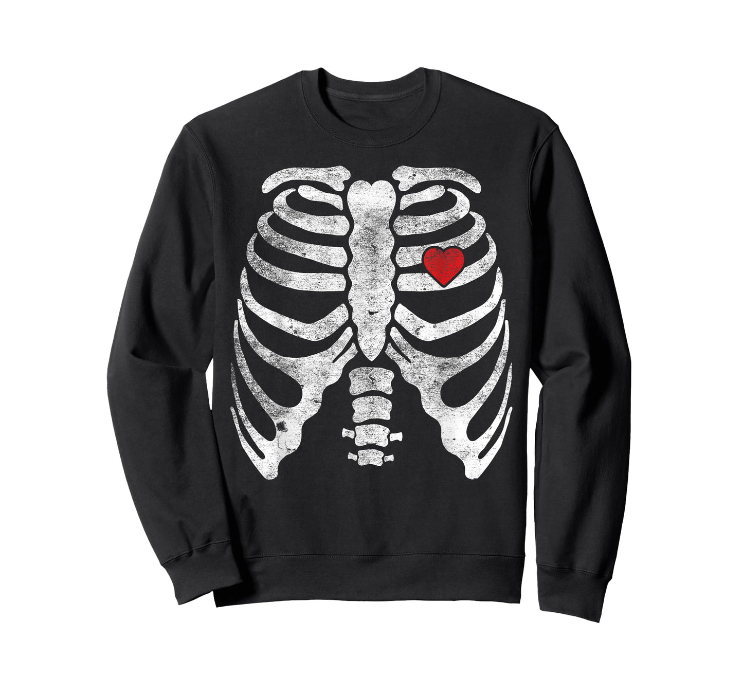 Heart Rib Cage X-Ray Adult Kids Funny Halloween Skeleton T-Shirt